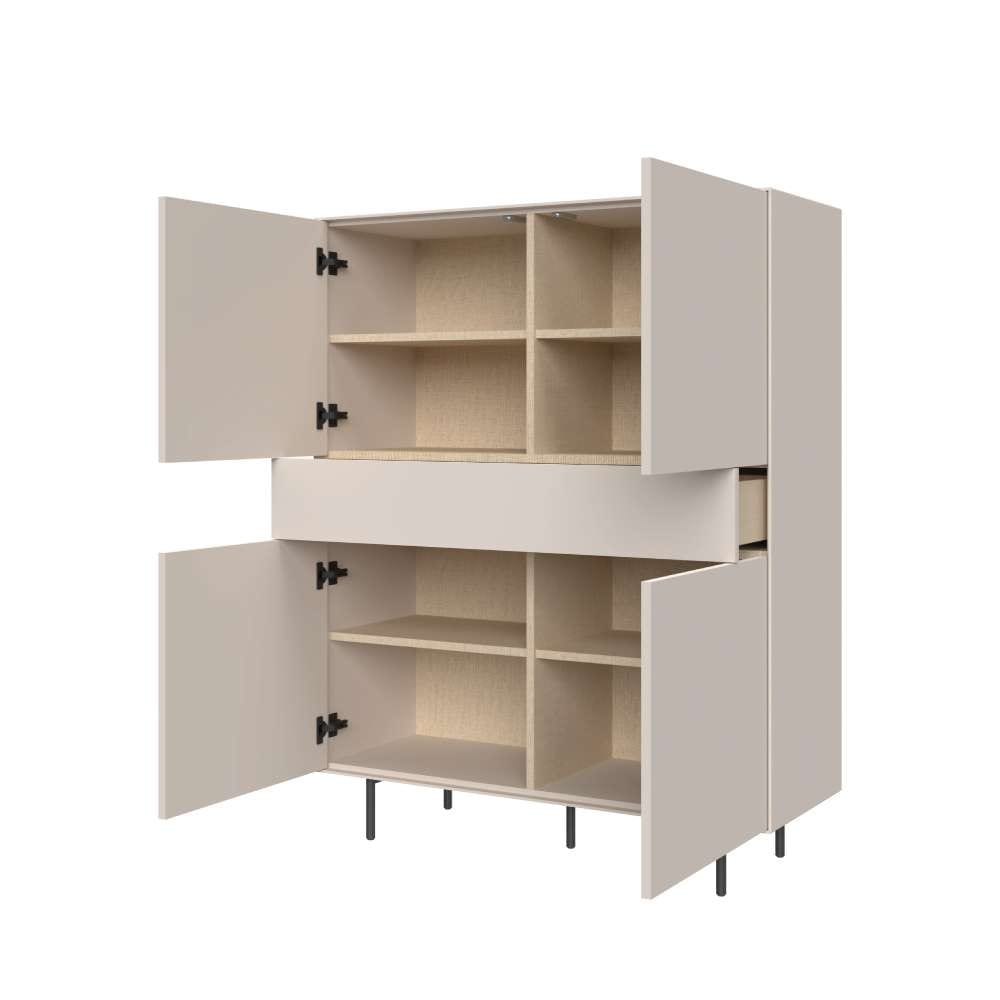 LeGer Home by Lena Gercke Buffet haut »Essentials, Sideboard, Kommode, Anrichte, Schrank, Stauraumschrank« Breite: 111 cm, UV lackiert, Push-to-open-Funktion