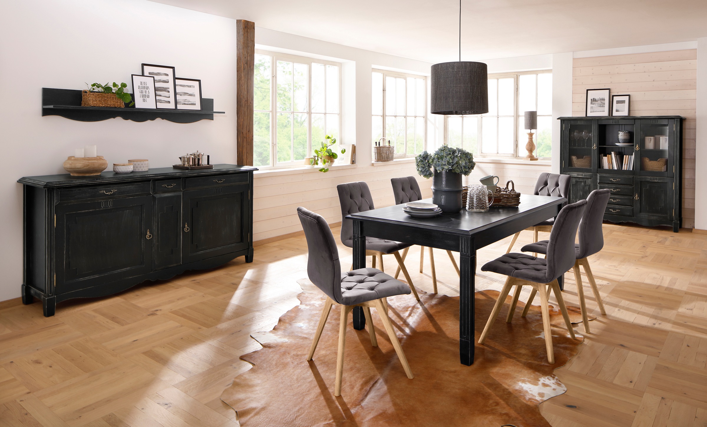 GOODproduct Chaise de salle à manger »Rania« (Ensemble) 2 cuisen set de 2/4/6, pieds en bois massif