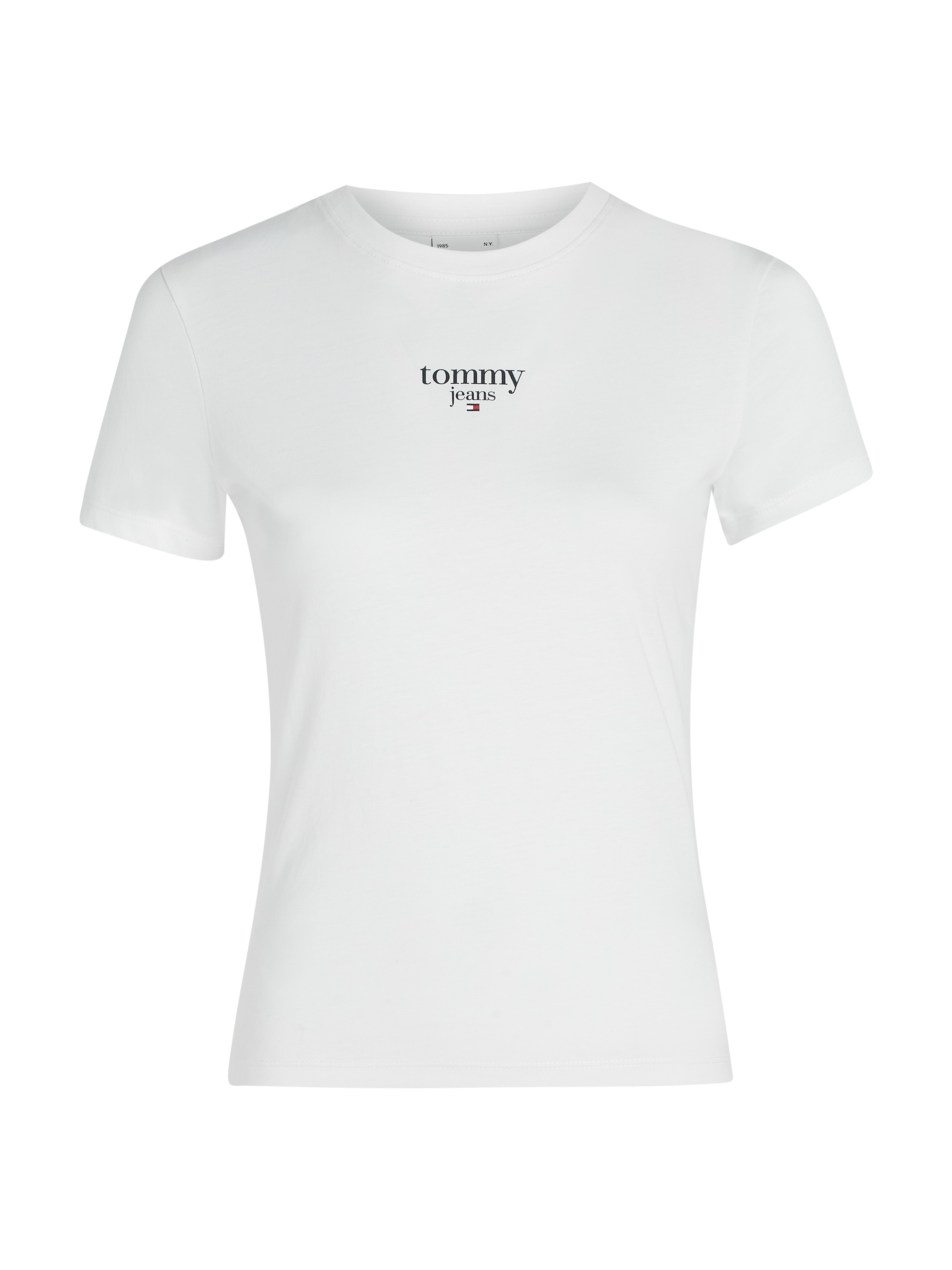 Tommy Jeans Rundhalsshirt »TJW SLIM ESSENTIAL LOGO 1 SS EXT«, mit Tommy Jeans Logoschriftzug, Rundhals