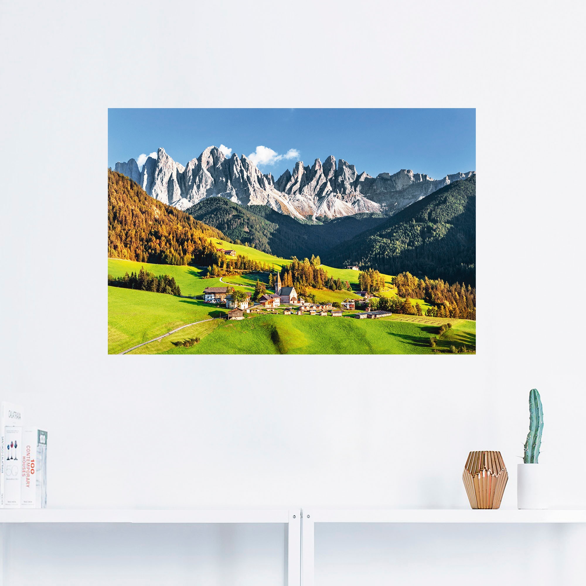 Artland Wandbild »Alpen Berge Santa Maddalena«, Berge & Alpenbilder, (1  St.), als Alubild, Leinwandbild, Wandaufkleber oder Poster in versch.  Grössen günstig kaufen