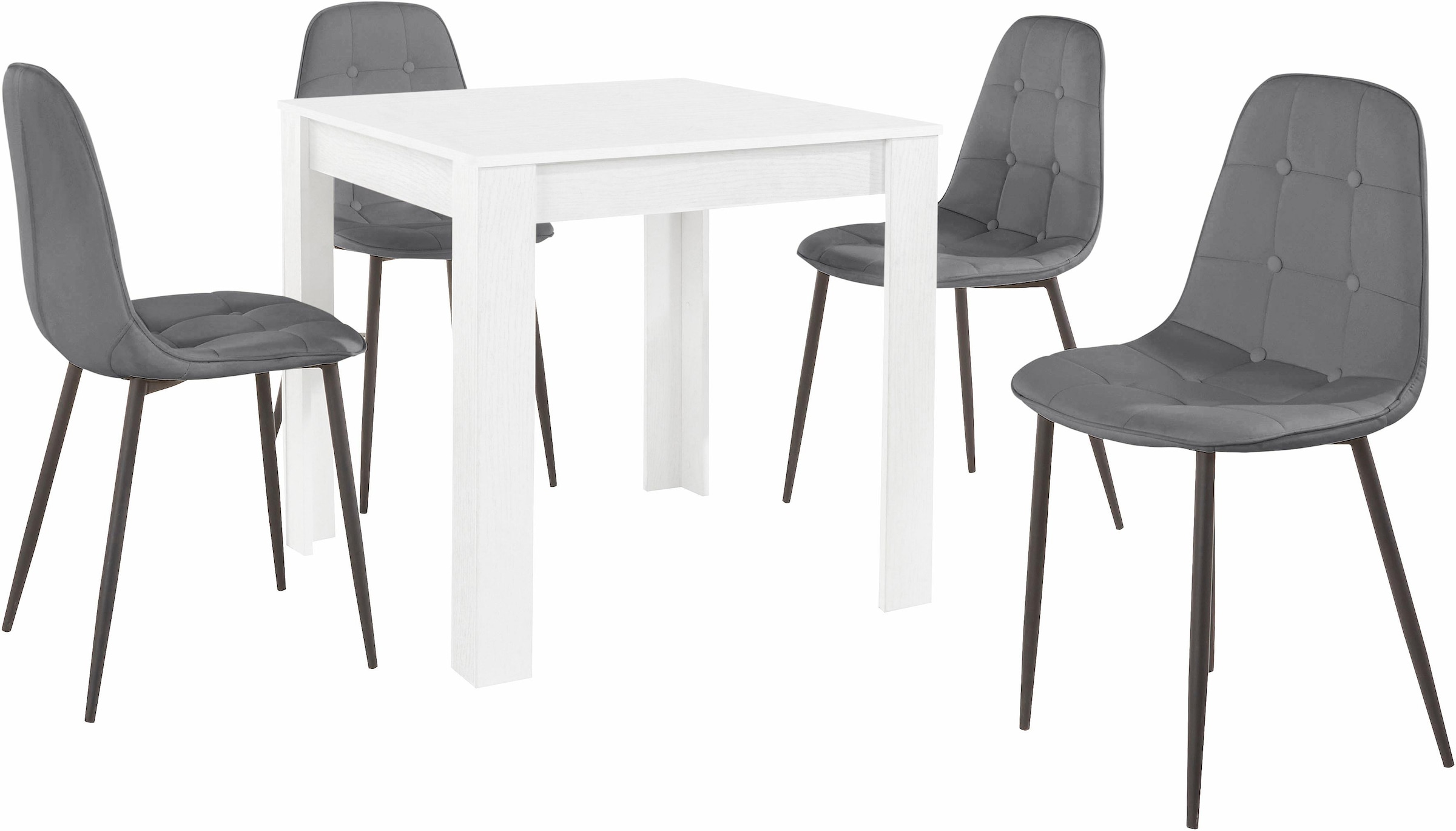 INOSIGN Ensemble de salle à manger Set, 5 cuis tlg. mit Esstisch 80 cm breit