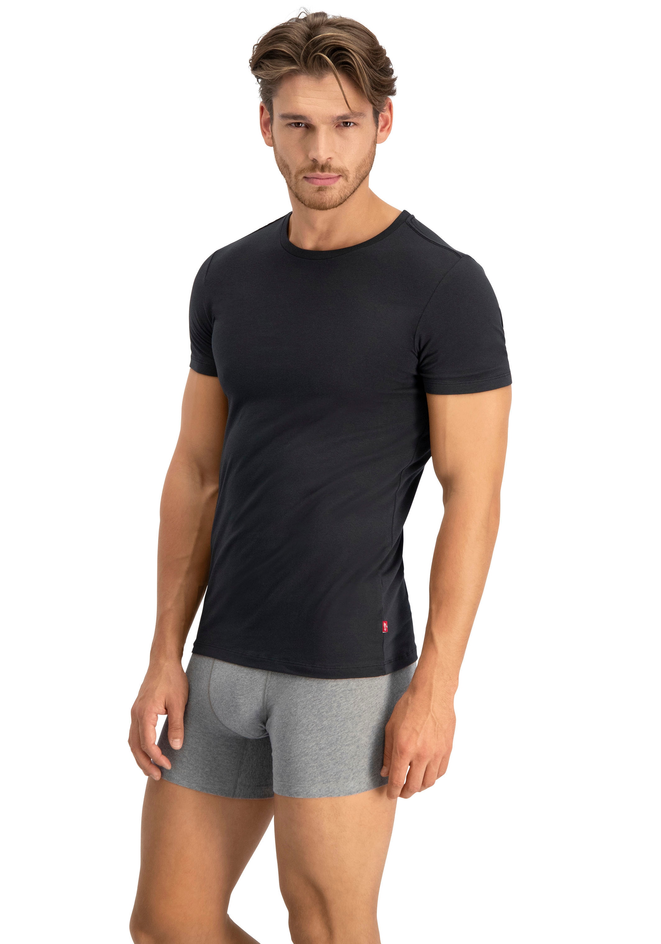 Levi's® T-Shirt, (2er-Pack), Rundhalsausschnitt, Kurzarm, Cotton-Mix, elastisch