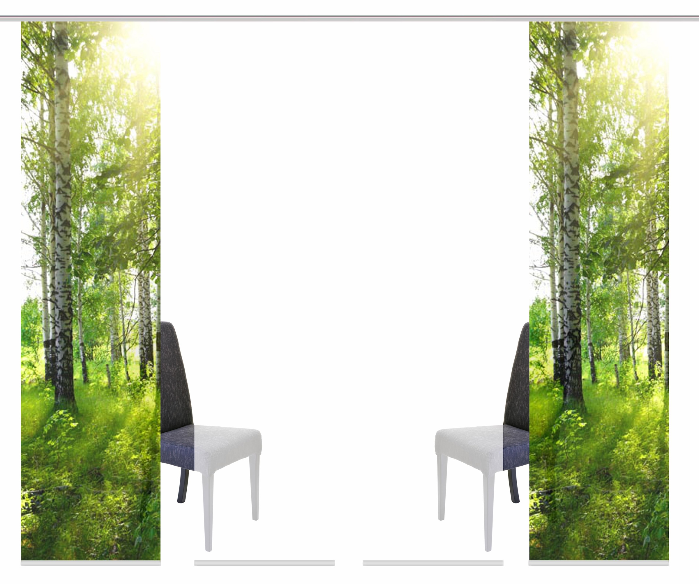 Image of HOME WOHNIDEEN Schiebegardine "GALWAY" Klettband 4 Stk. tlg. HxB: 245x60, inkl. Befestigungszubehör