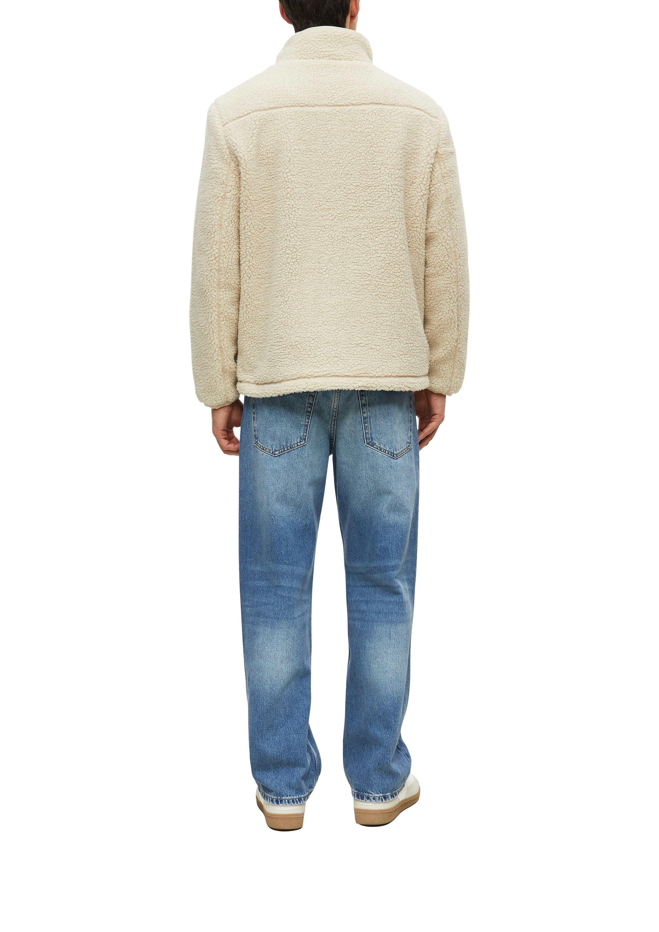 s.Oliver Fleecejacke ohne Kapuze Teddyjacke mit Stehkragen mit Reissverschluss