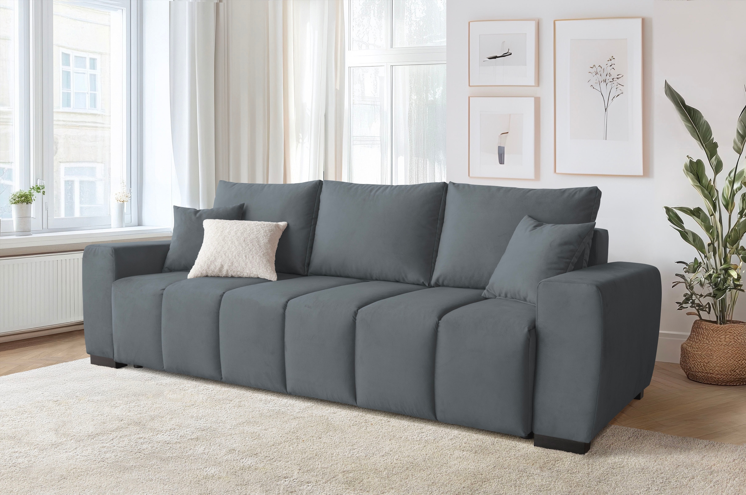 Home affaire Schlafsofa »Bello« mit Bettfunktion, Bettkasten, Frei im Raum stellbar, Federkern