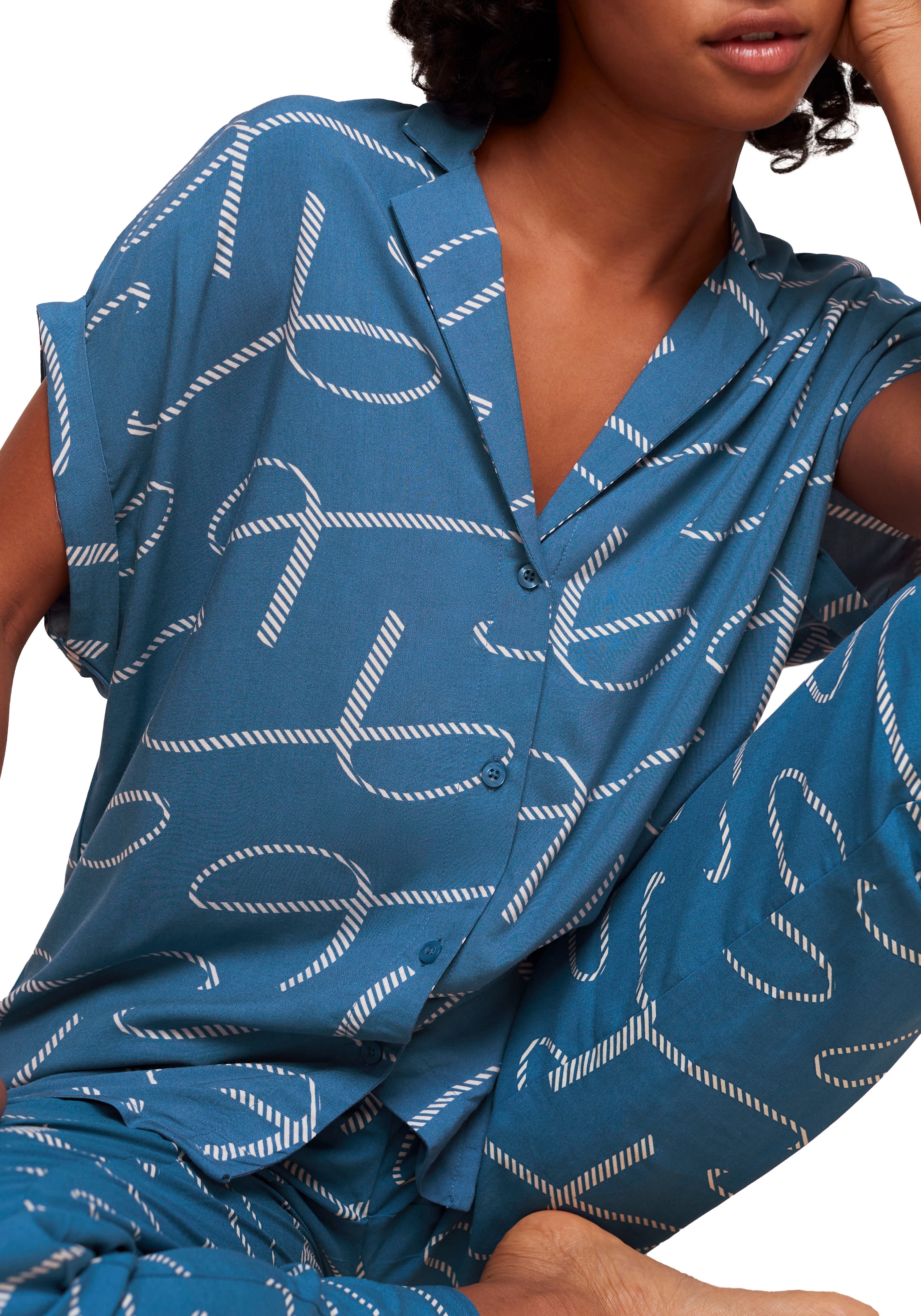 Triumph Pyjama »Boyfriend Fit PW 01«, (Set, 2 tlg.), Triumph-Logodruck