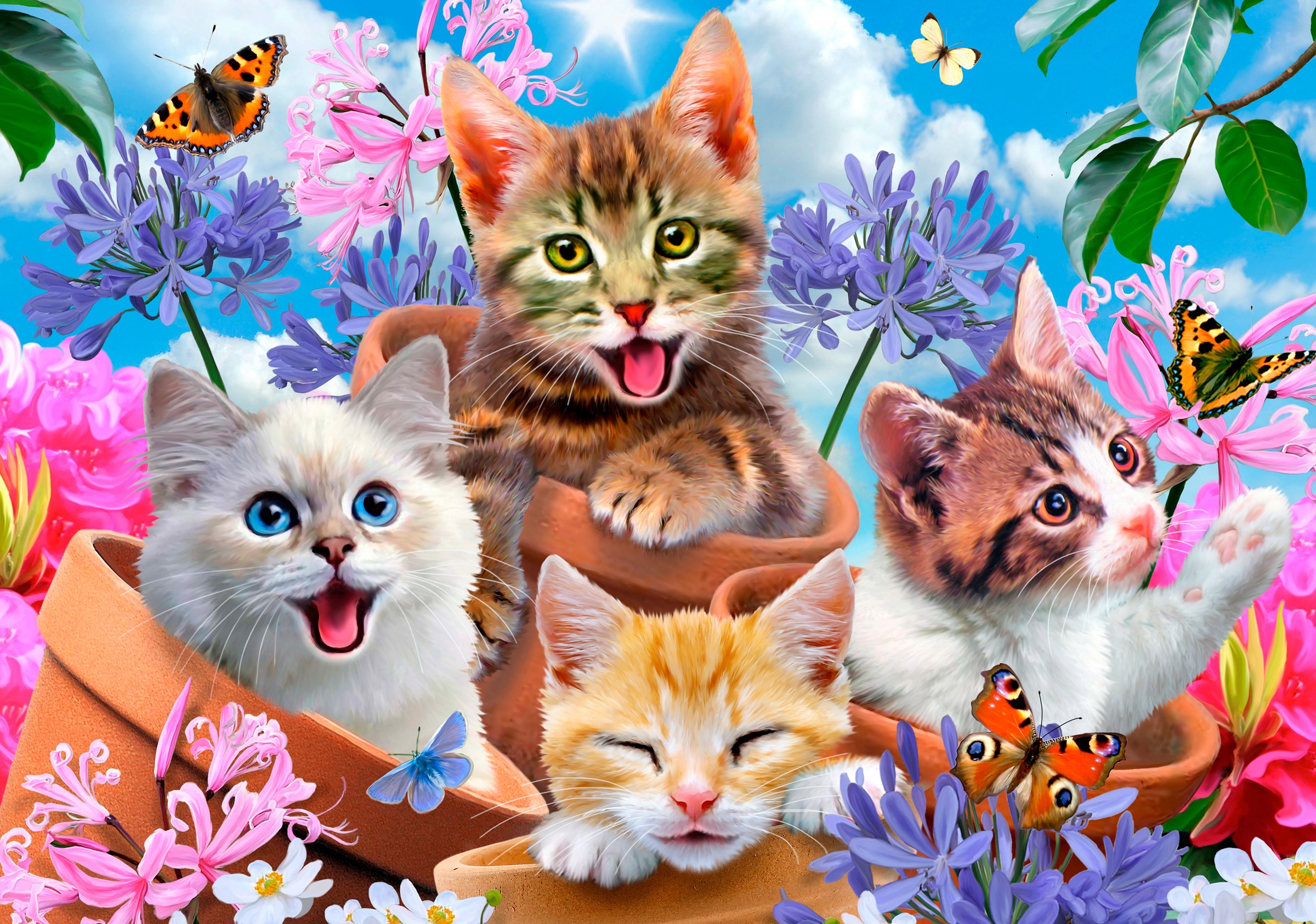 Image of Consalnet Vliestapete »SELFIE KATZEN«, grafisch, in verschiedenen Grössen bei Ackermann Versand Schweiz