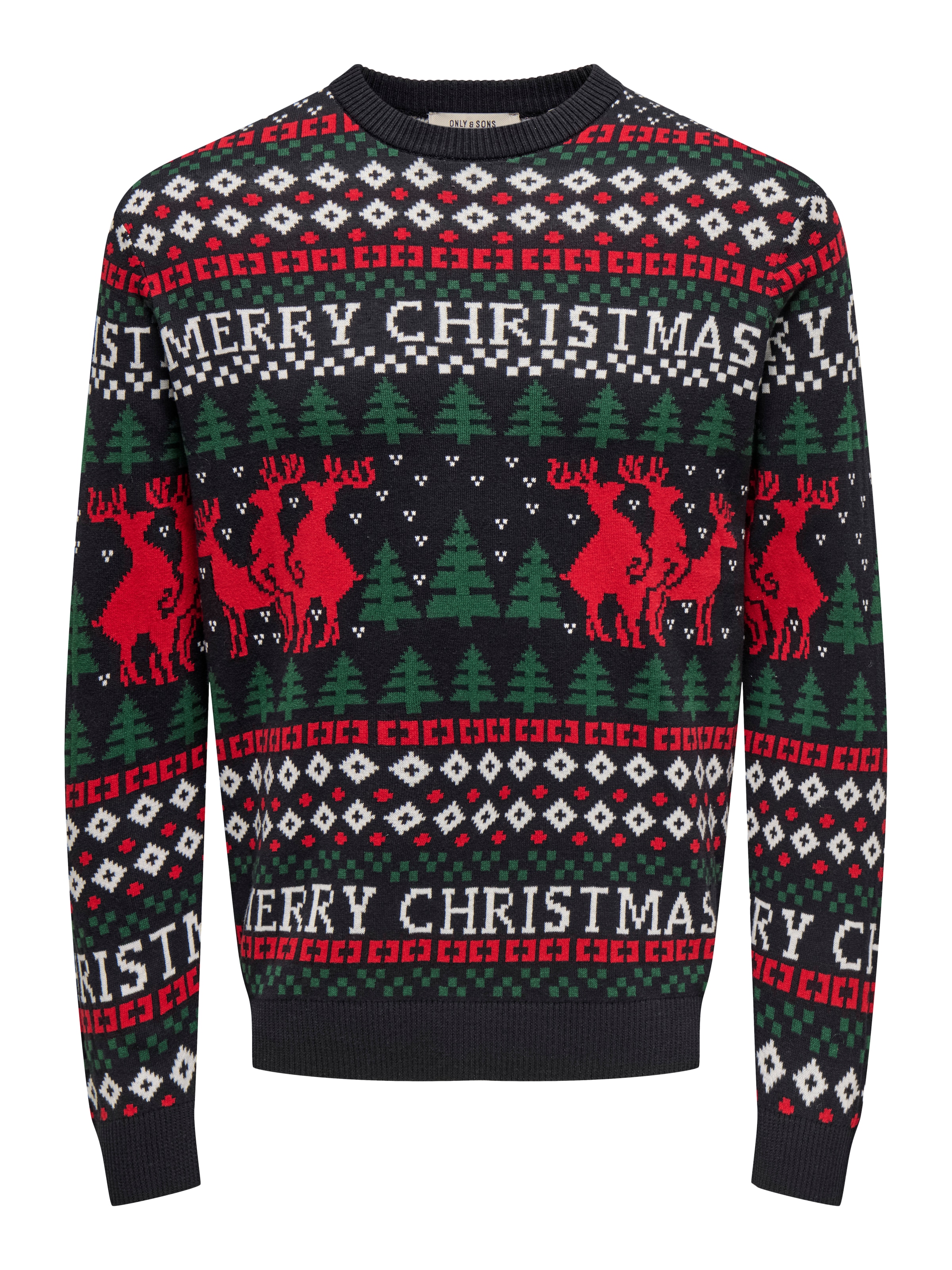 Image of ONLY & SONS Rundhalspullover "ONSX-MAX REG DEER CREW KNIT"