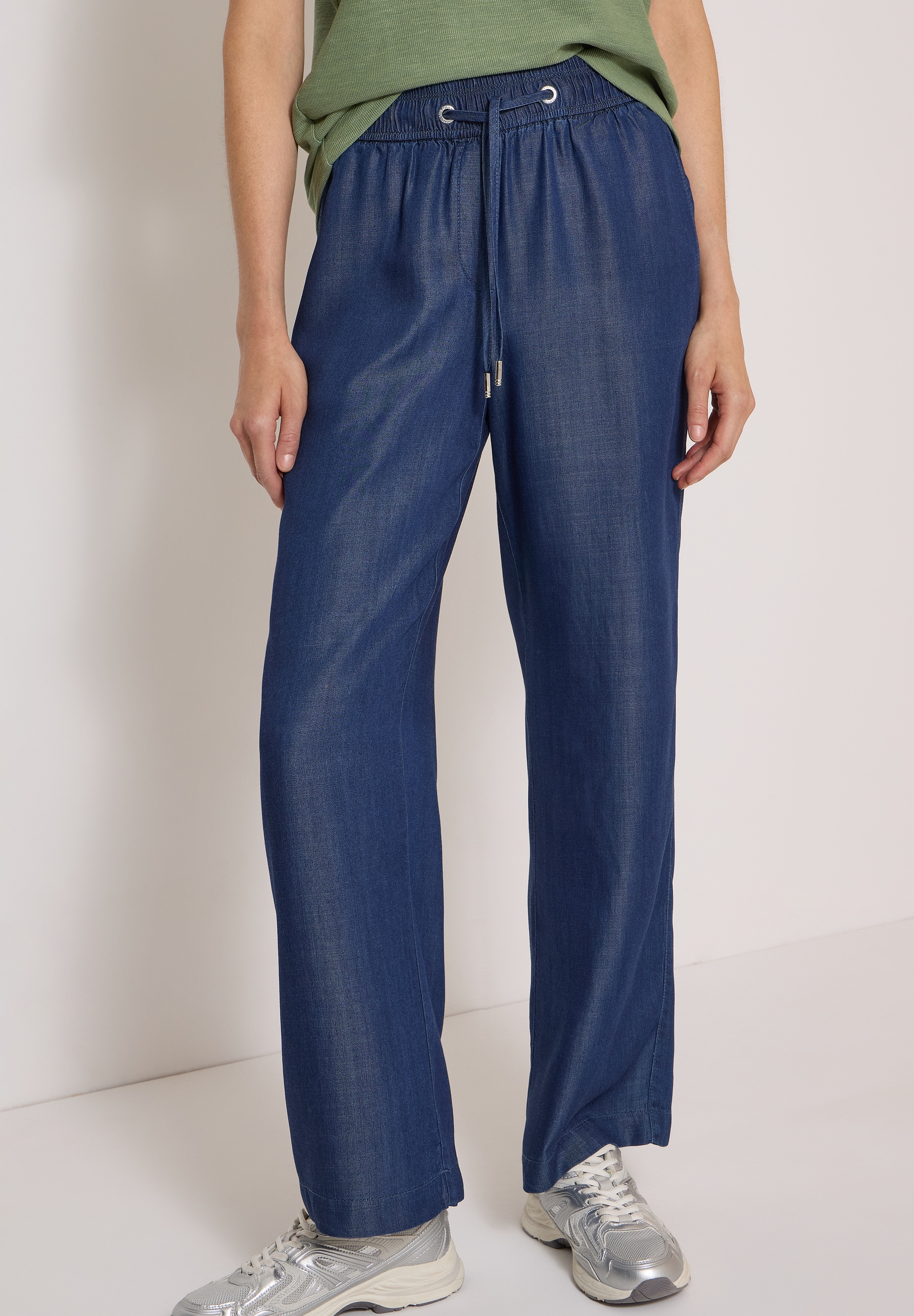 Cecil Pantalon en tissu »Style Neele«  Ceinture élastique avec cordon, lyocell, coupe ample au niveau des jambes