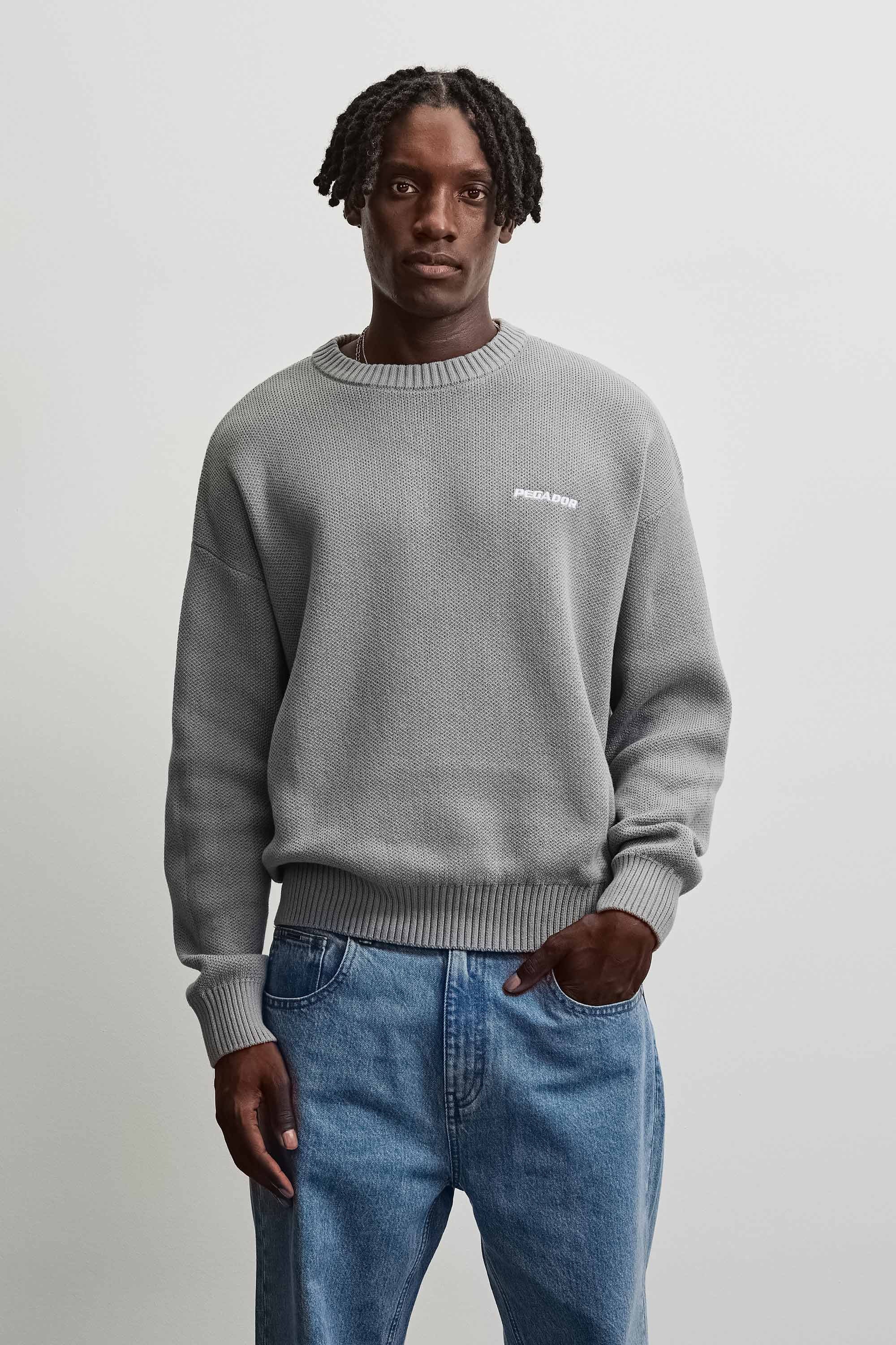 Image of PEGADOR Rundhalspullover "Logo Oversized Knit Sweater" Baumwollmischung, oversize