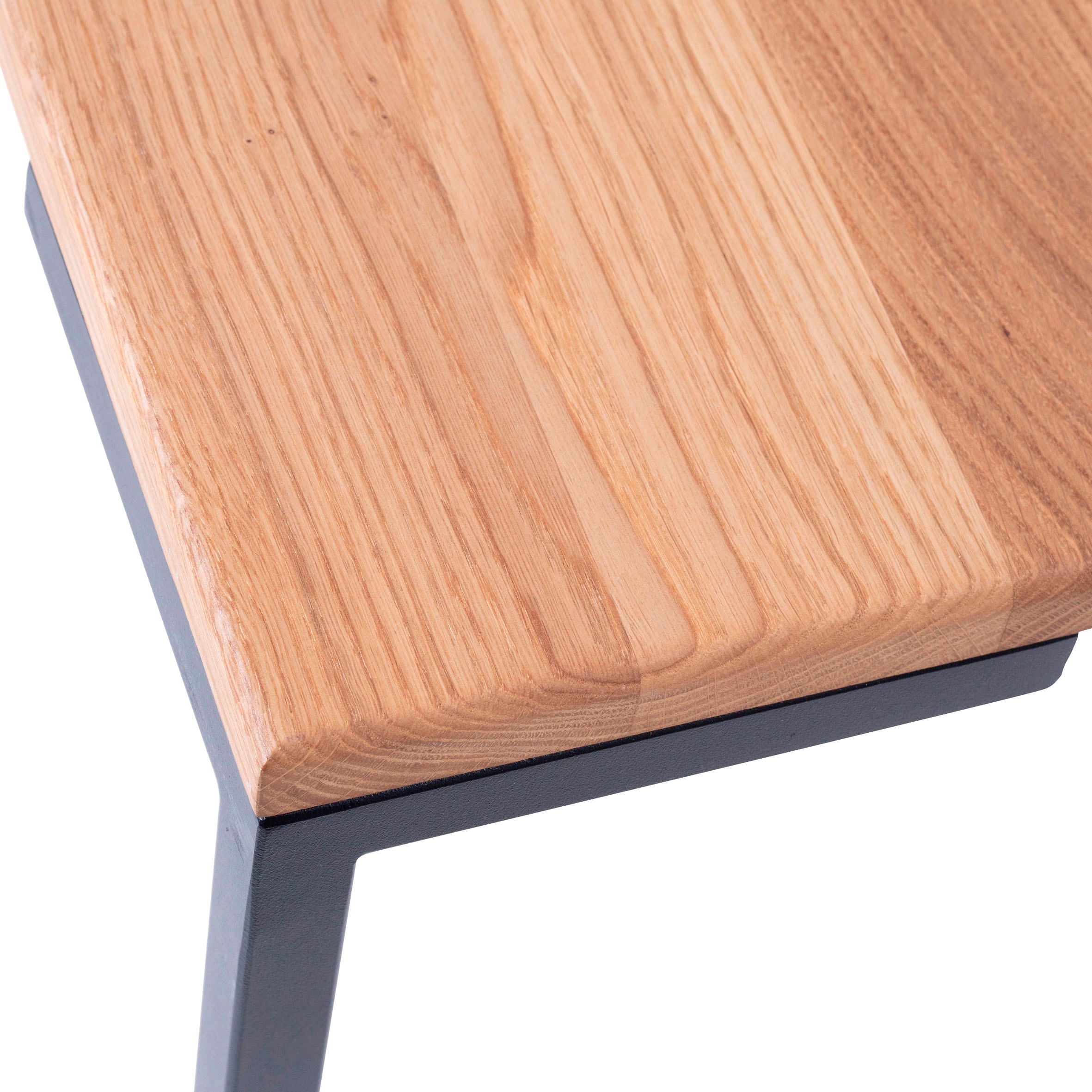 Homexperts Couchtisch »Roger«, Massivholz Eiche, Metall Untergestell in Schwarz, Breite 110 cm