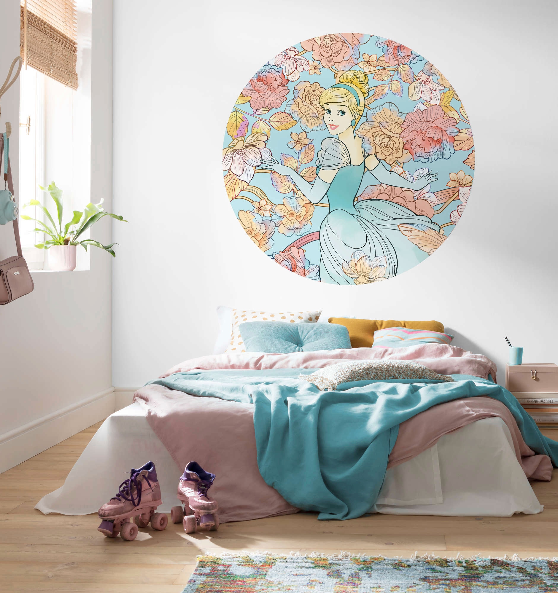 Komar Vliestapete »Vlies selbstklebend - Cinderella Pastel Dreams - Grösse 125 x 125 cm«, bedruckt, Kinderzimmer