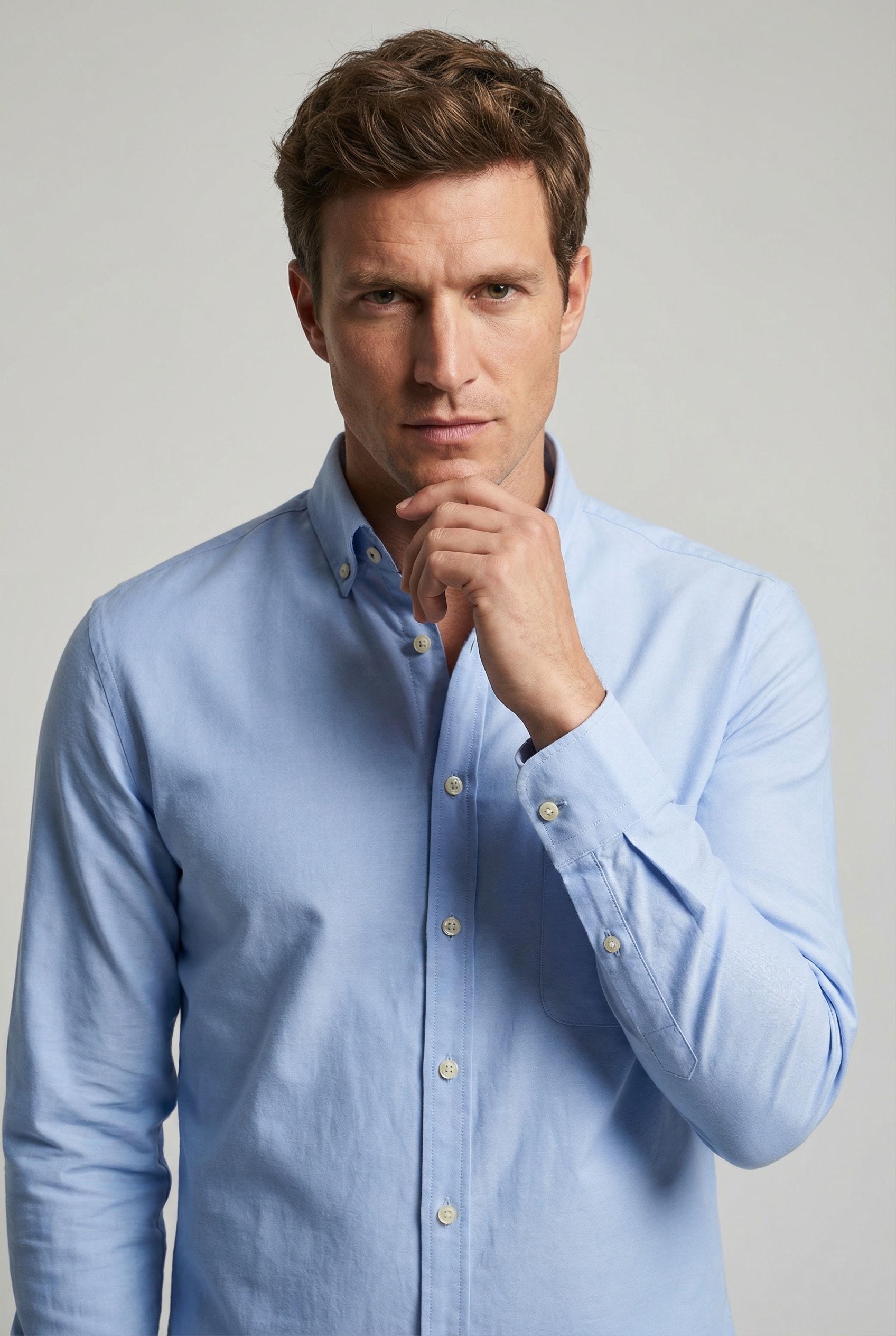 FYNCH-HATTON Chemise à manches longues bequeme Passform, aus reiner Baumwolle, mit Brusttasche