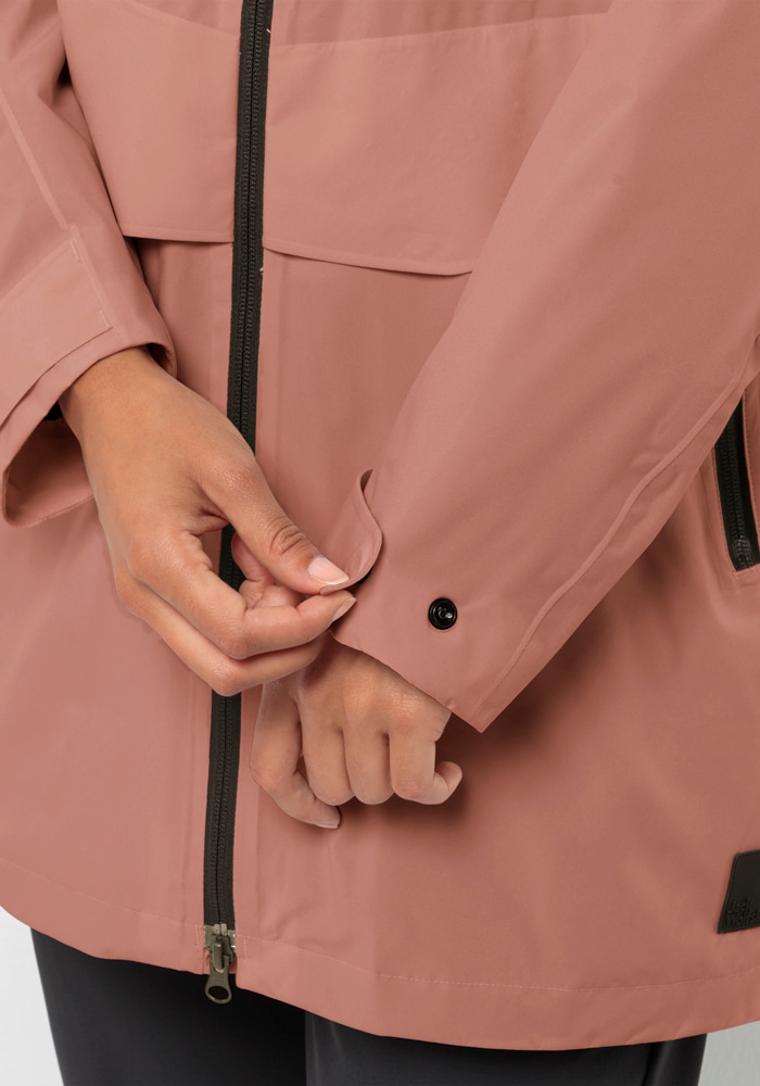 Jack Wolfskin Funktionsjacke »MAINKAI LONG JKT W«, mit Kapuze