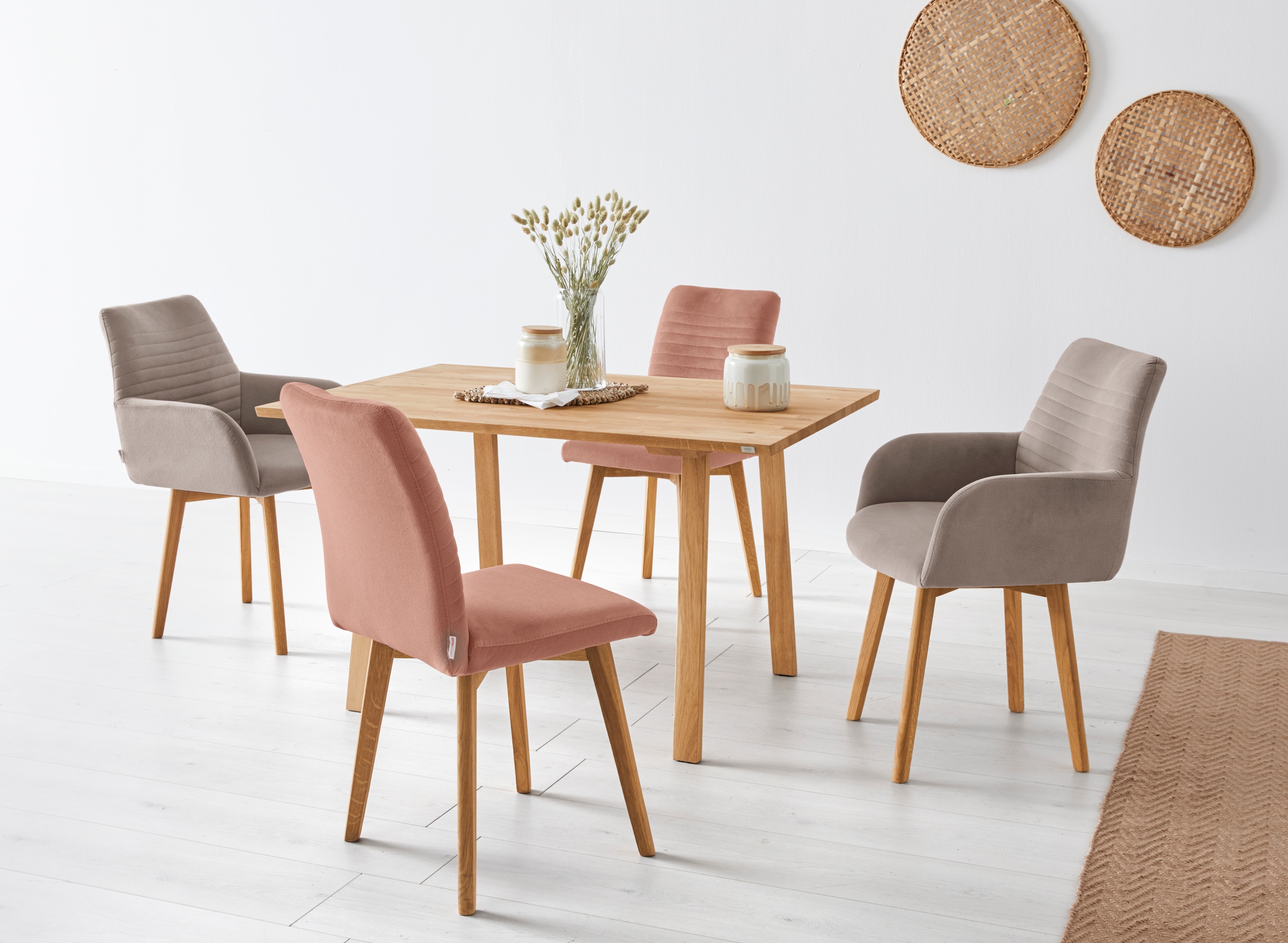 GOODproduct Table de salle à manger »Alessja« Largeur 130 ou 150 cm, chêne massif traité à l'huile bio vegan