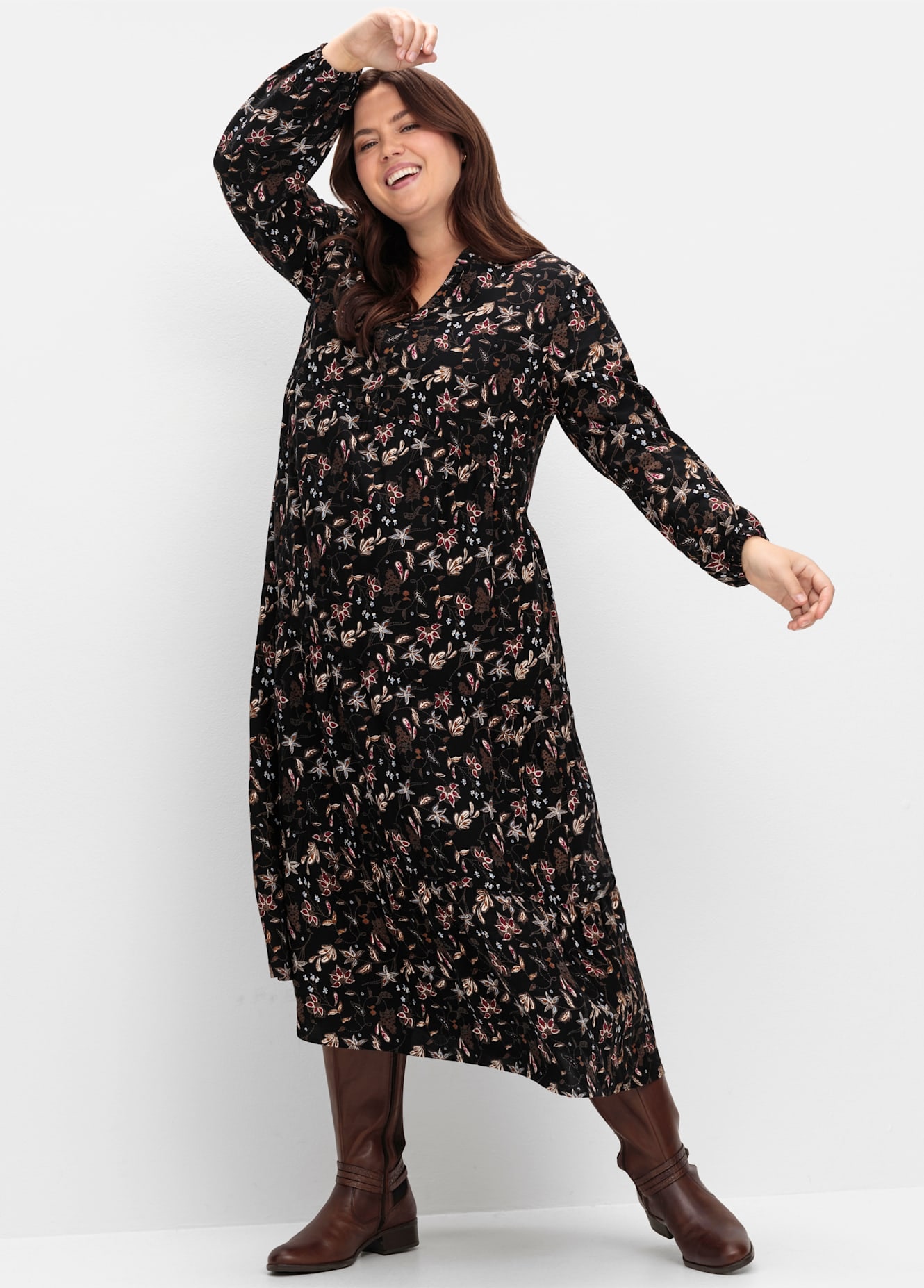 Image of Sheego Maxikleid "Druckkleid"