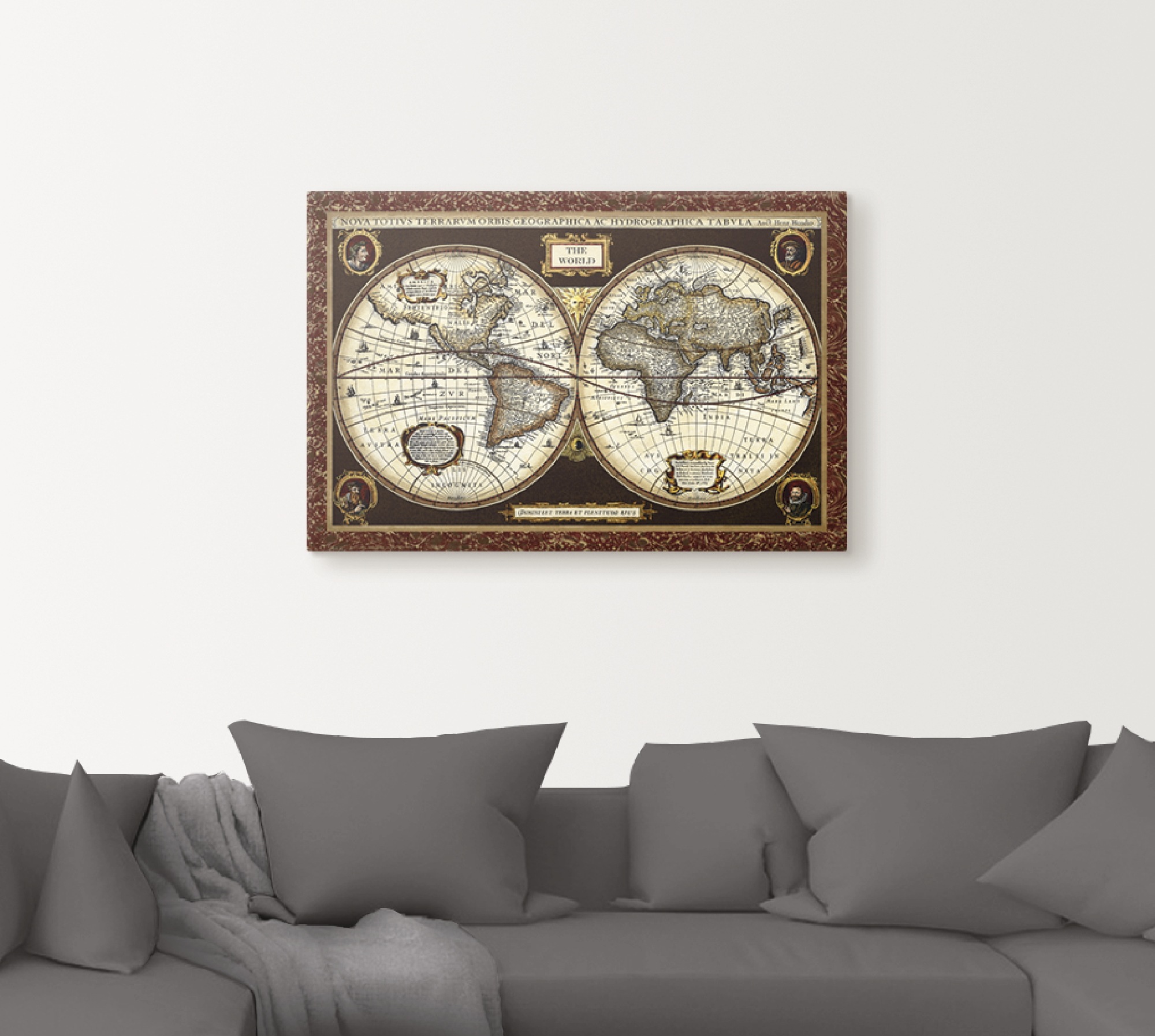 Artland Fresque murale »Weltkarte« 1 cuis tlg. en image aluminium, image sur toile, poster en différentes tailles