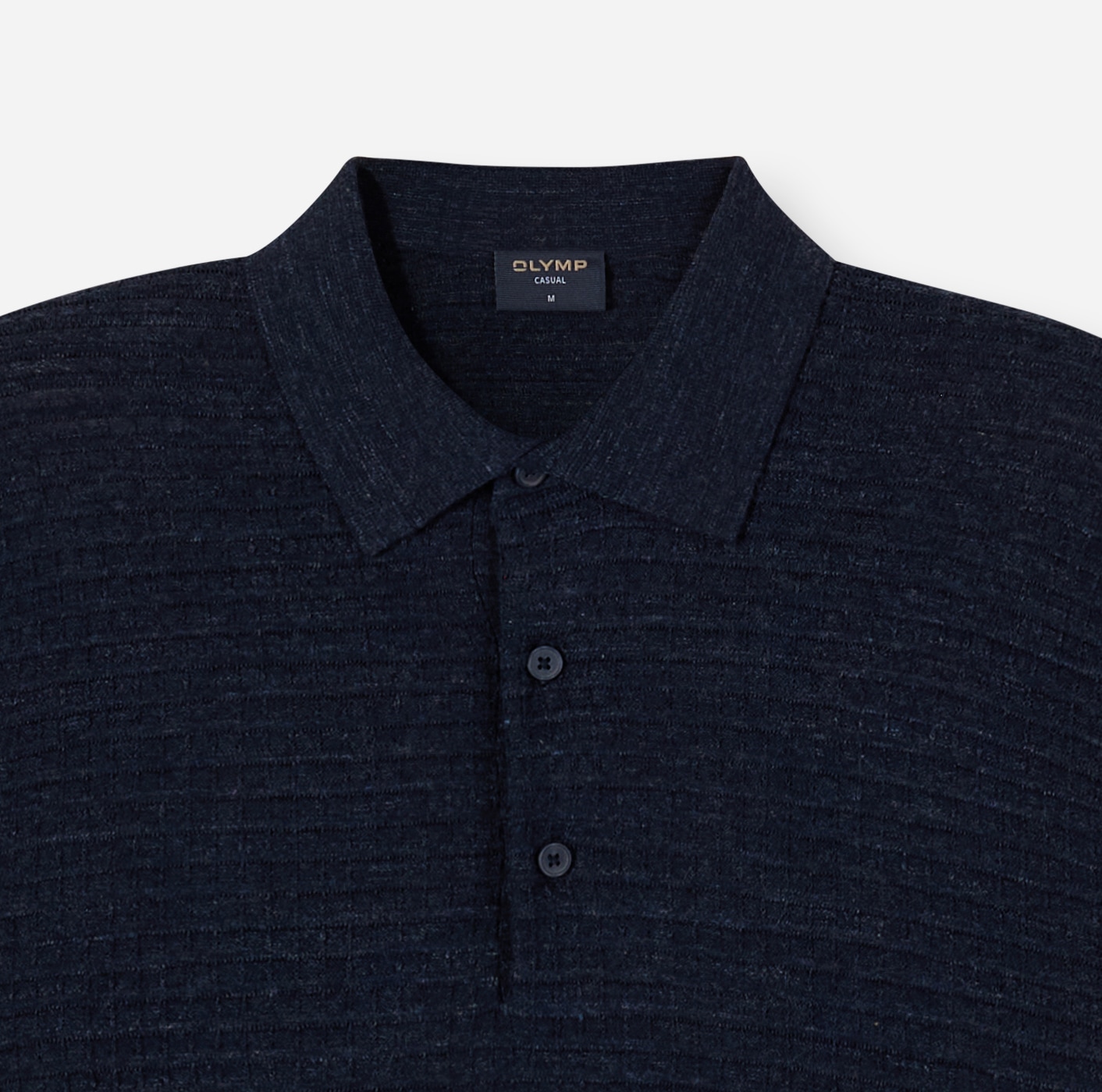 OLYMP Pull à col polo strukturiert, normale Passform