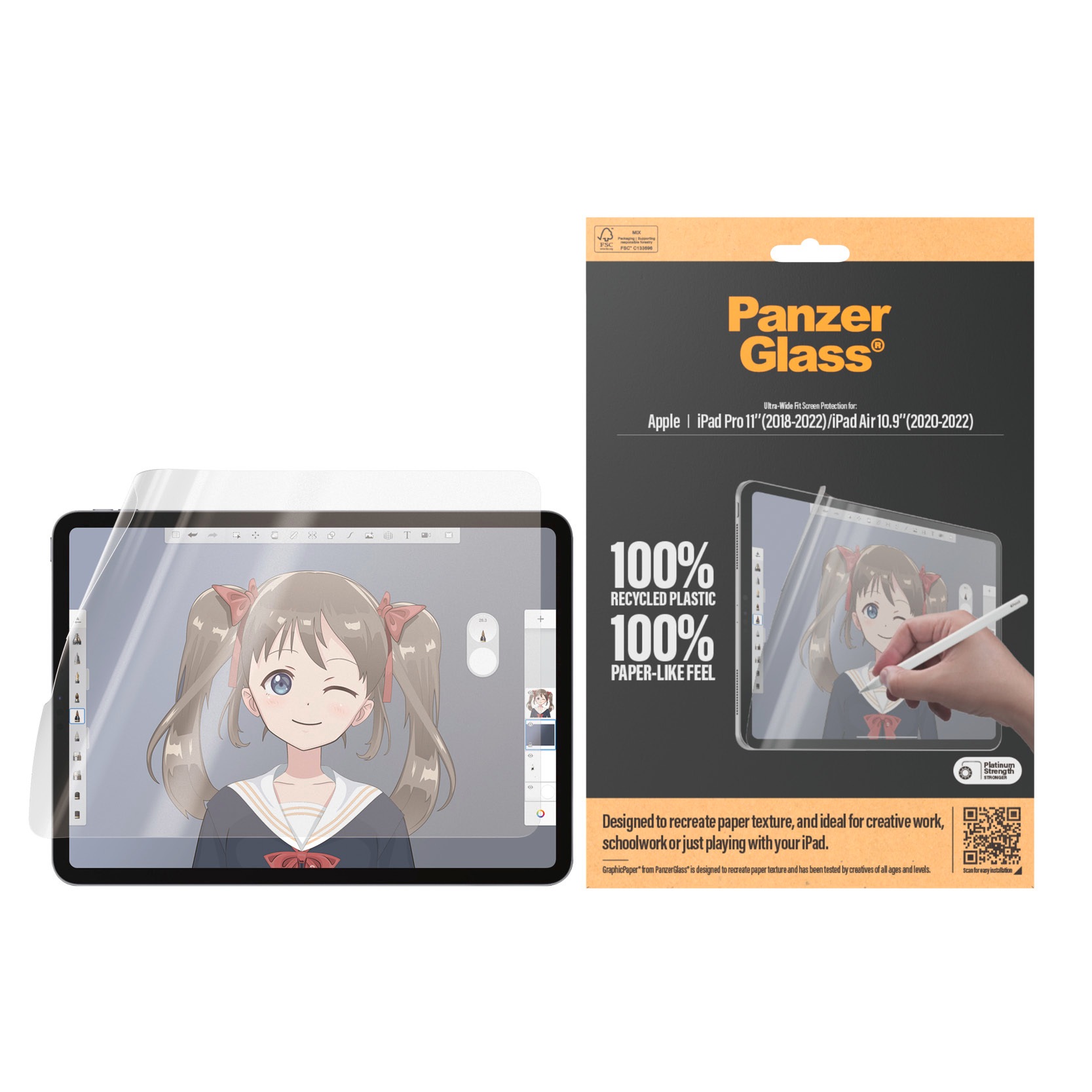 Image of CARE by PanzerGlass Displayschutzfolie "Ultra-Wide Fit Screen Protection" für Apple iPad Pro 11 18-22;Apple Air 10.9 20-22 Graphic Paper, Schutzfolie, Bildschirmschutz, kratz- & stossfest