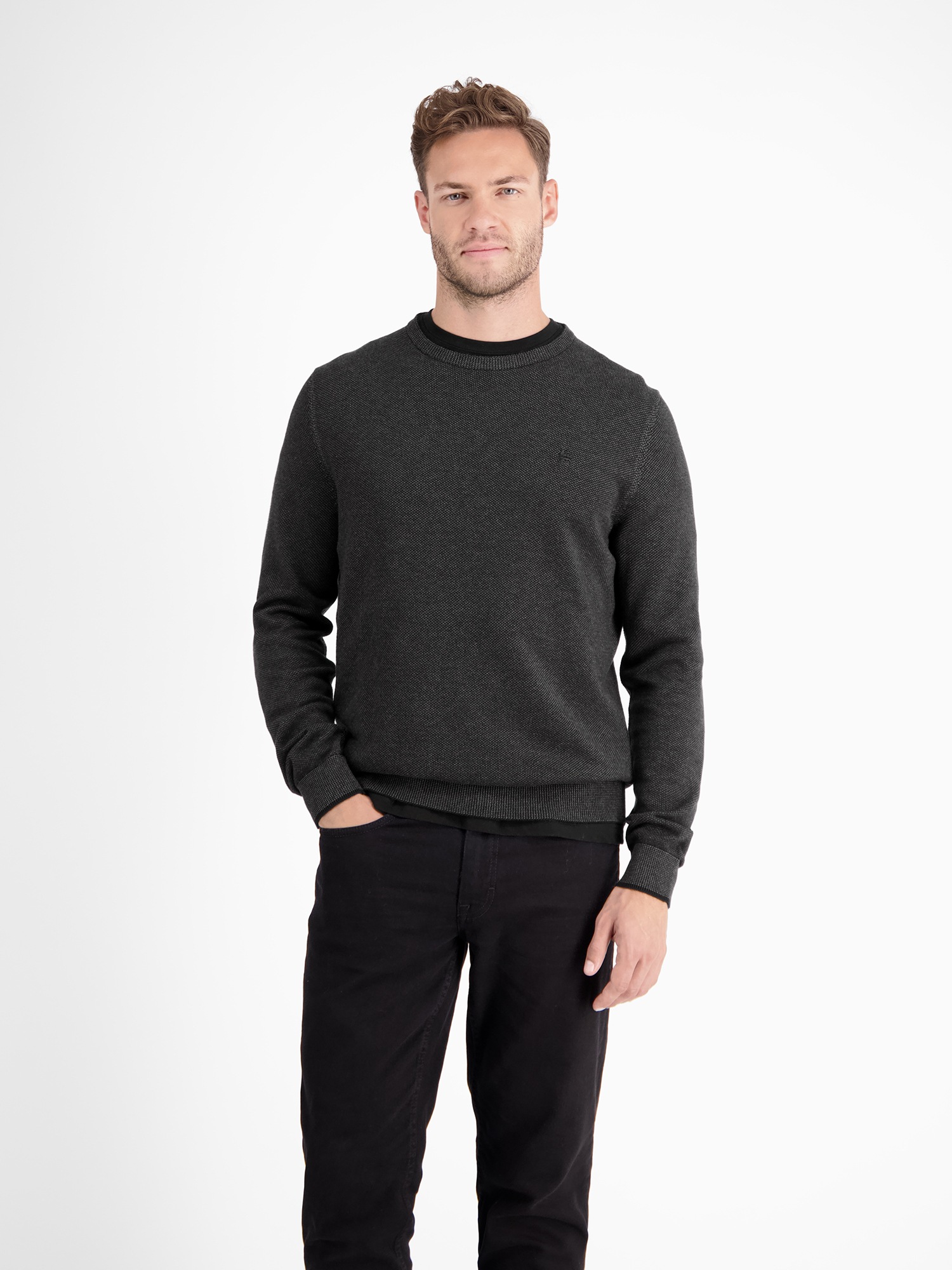 Image of LERROS Strickpullover "Leichter Strickpullover mit schmaler Rippstuktur"