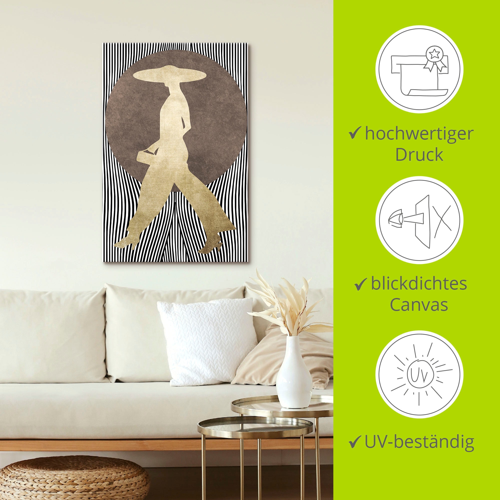 Artland Tableau sur toile »Madame Noir« 1 cuis tlg. auf Holzrahmen gespannt