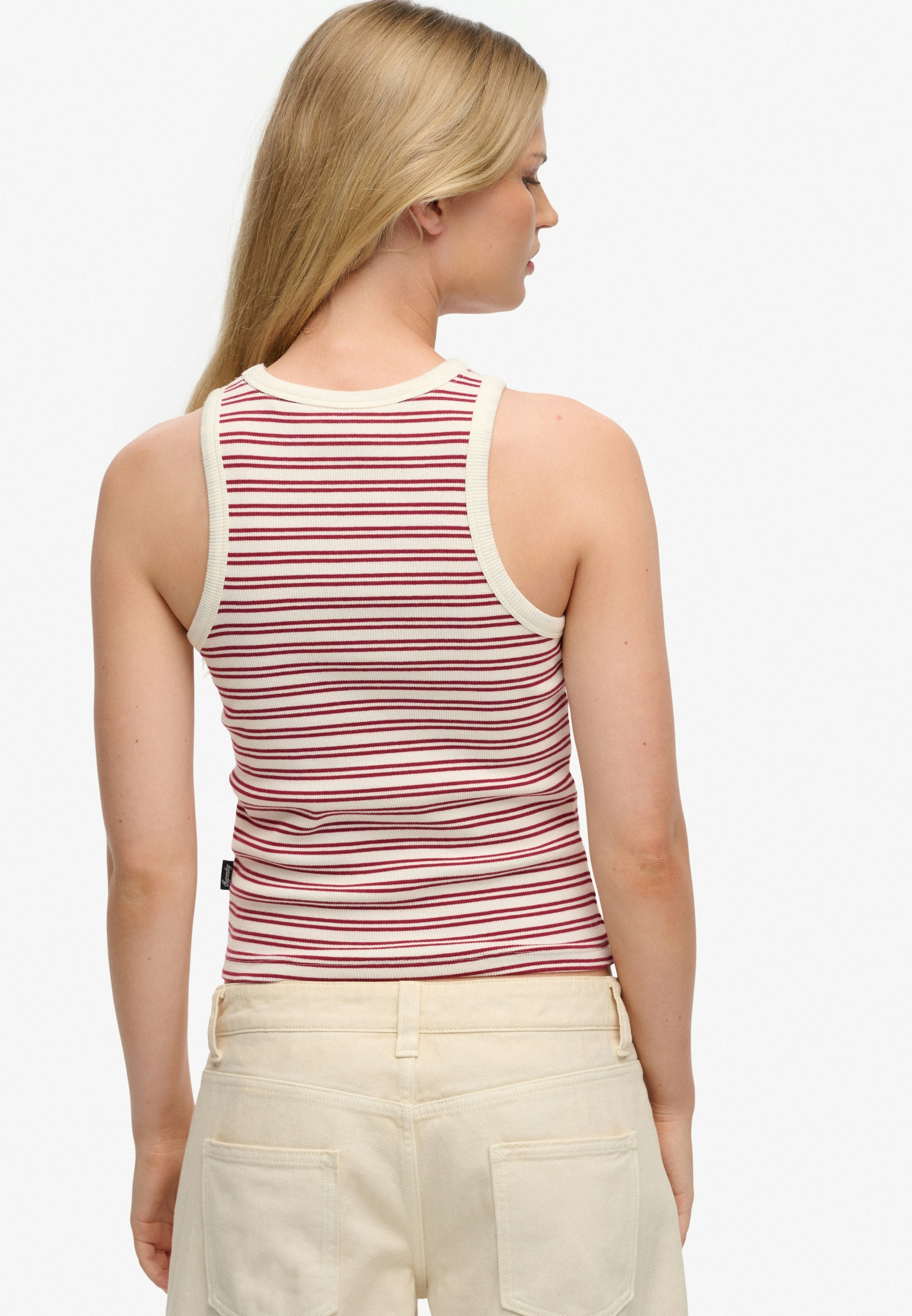 Superdry Tanktop »ESSENTIAL LOGO STR RACER VEST« aus Baumwollmischung, Regular Fit, mit elastischen Eigenschaften