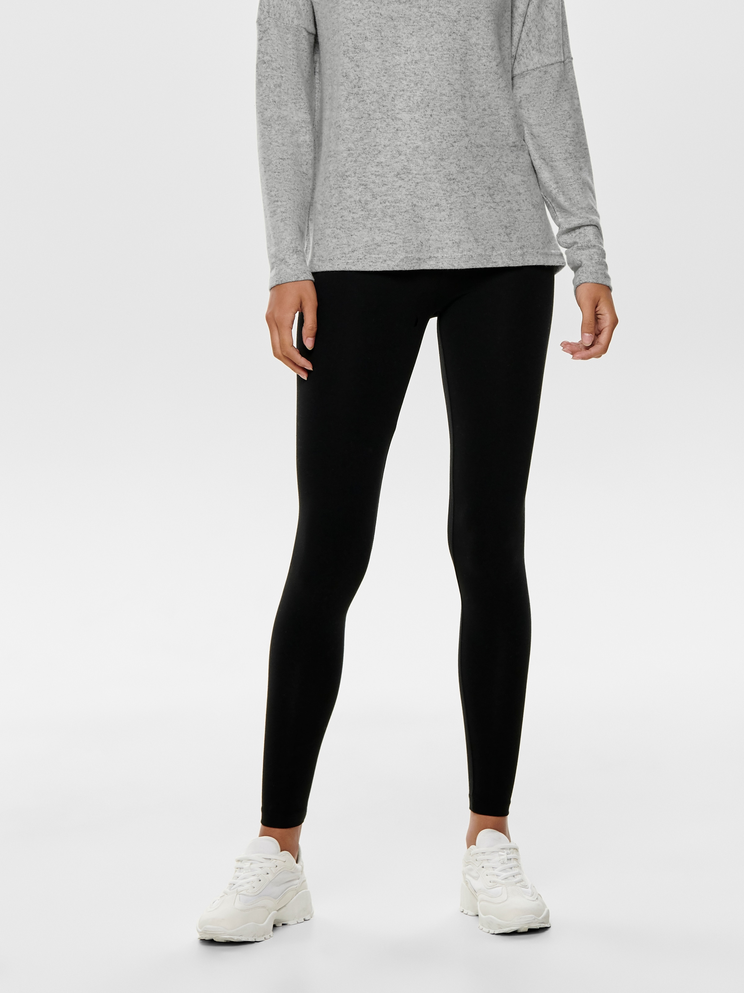Image of ONLY Leggings "ONLLIVE – Elastischer Bund für Komfort und Bewegungsfreiheit" sehr figurbetont, Jersey, Baumwollmischung, elastisch, unifarben