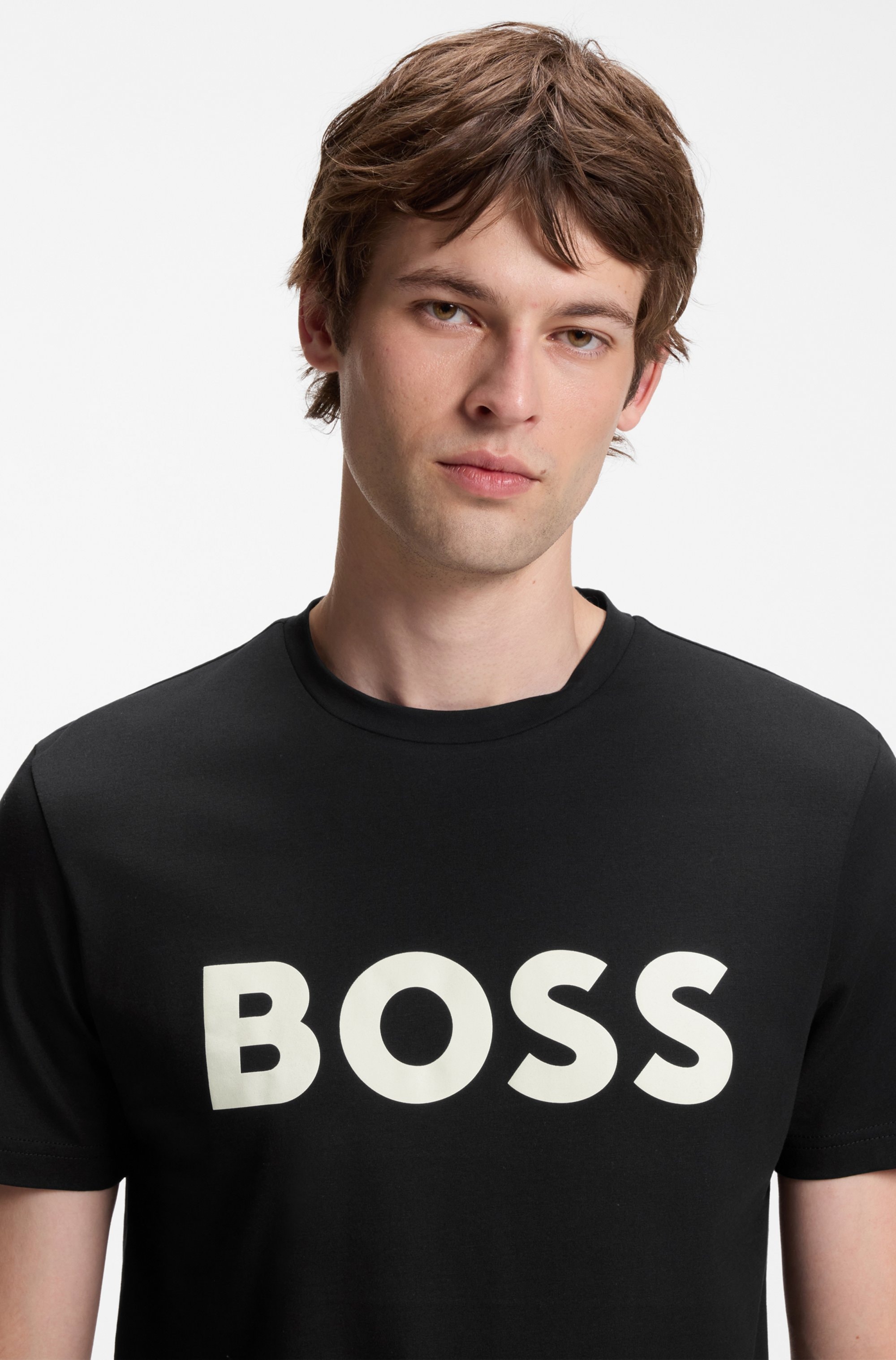 BOSS ORANGE T-shirt »Thinking« 1 cuis encolure ronde, coupe régulière, grande impression logo