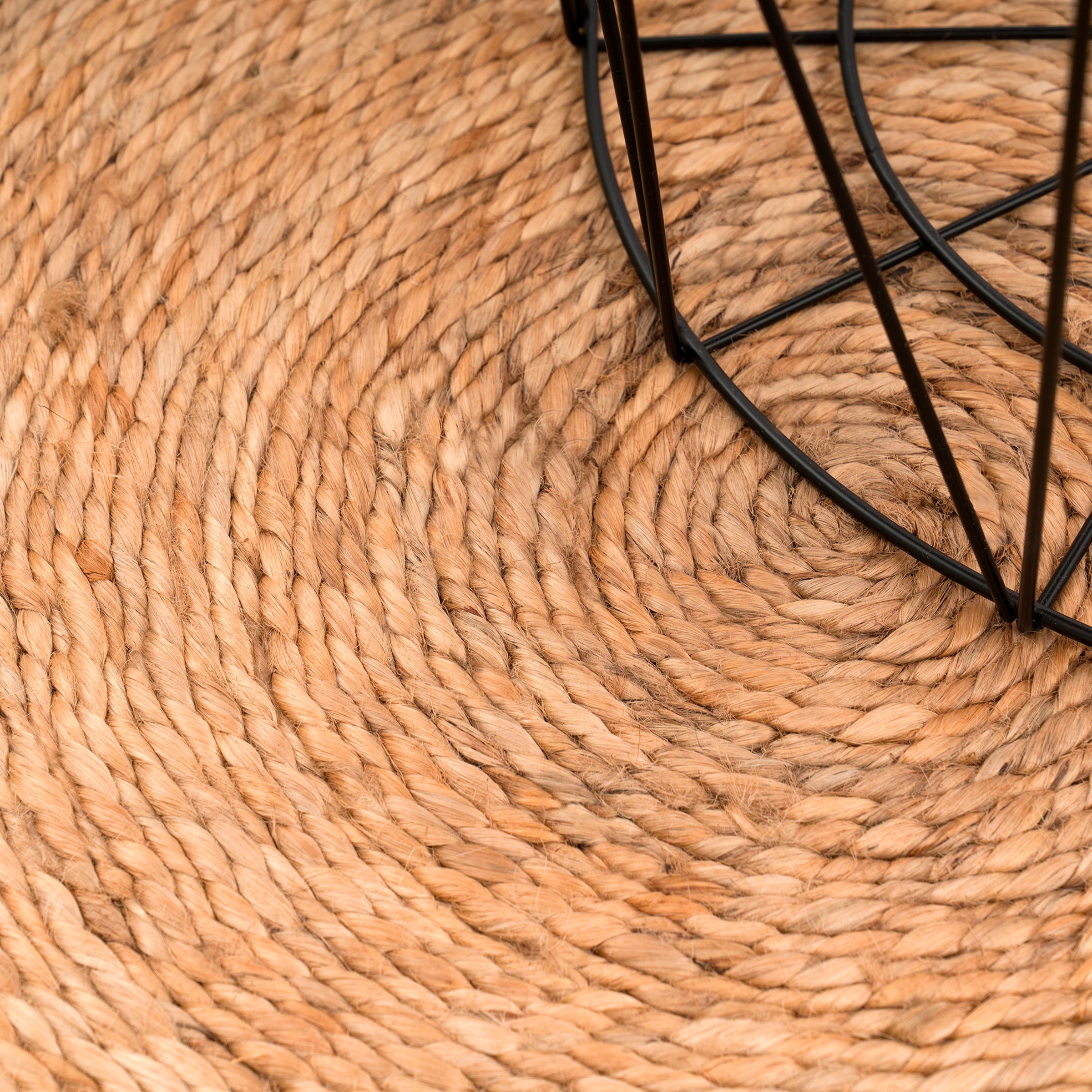 Paco Home Teppich »Viborg 596«, rund, 13 mm Höhe, handgefertigter Natur-Teppich, Jute, Modern, Boho, Ethno