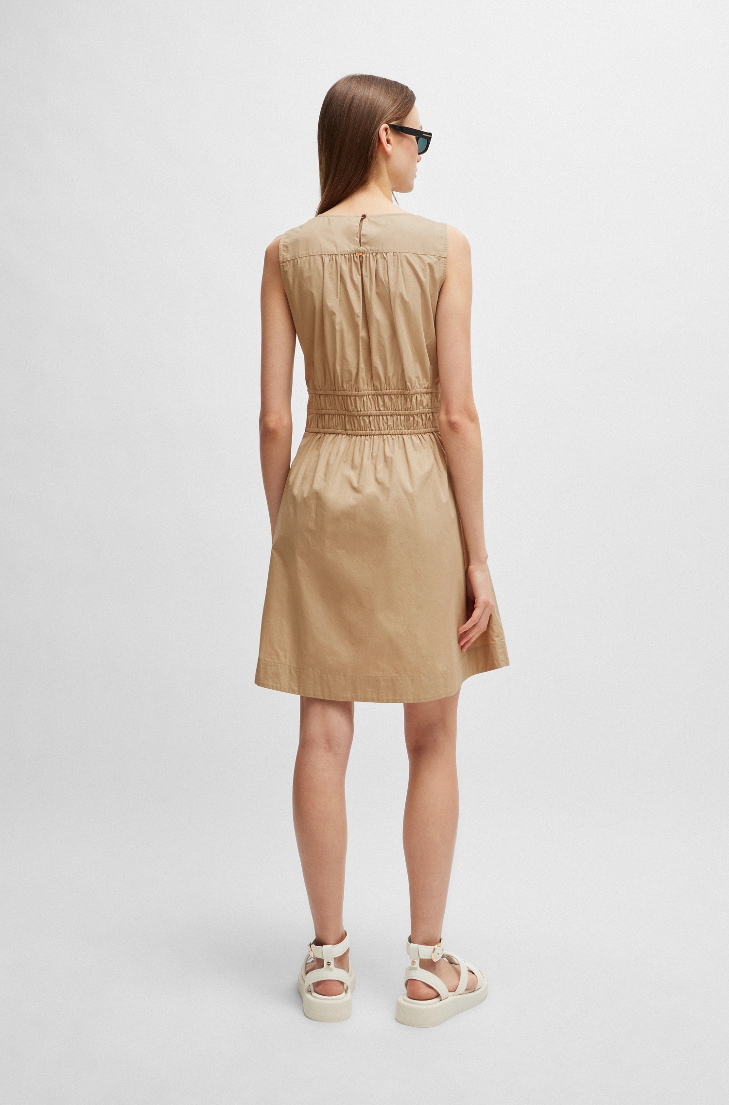BOSS ORANGE A-Linien-Kleid »Dizzi Premium Damenmode«, mit Raffungen