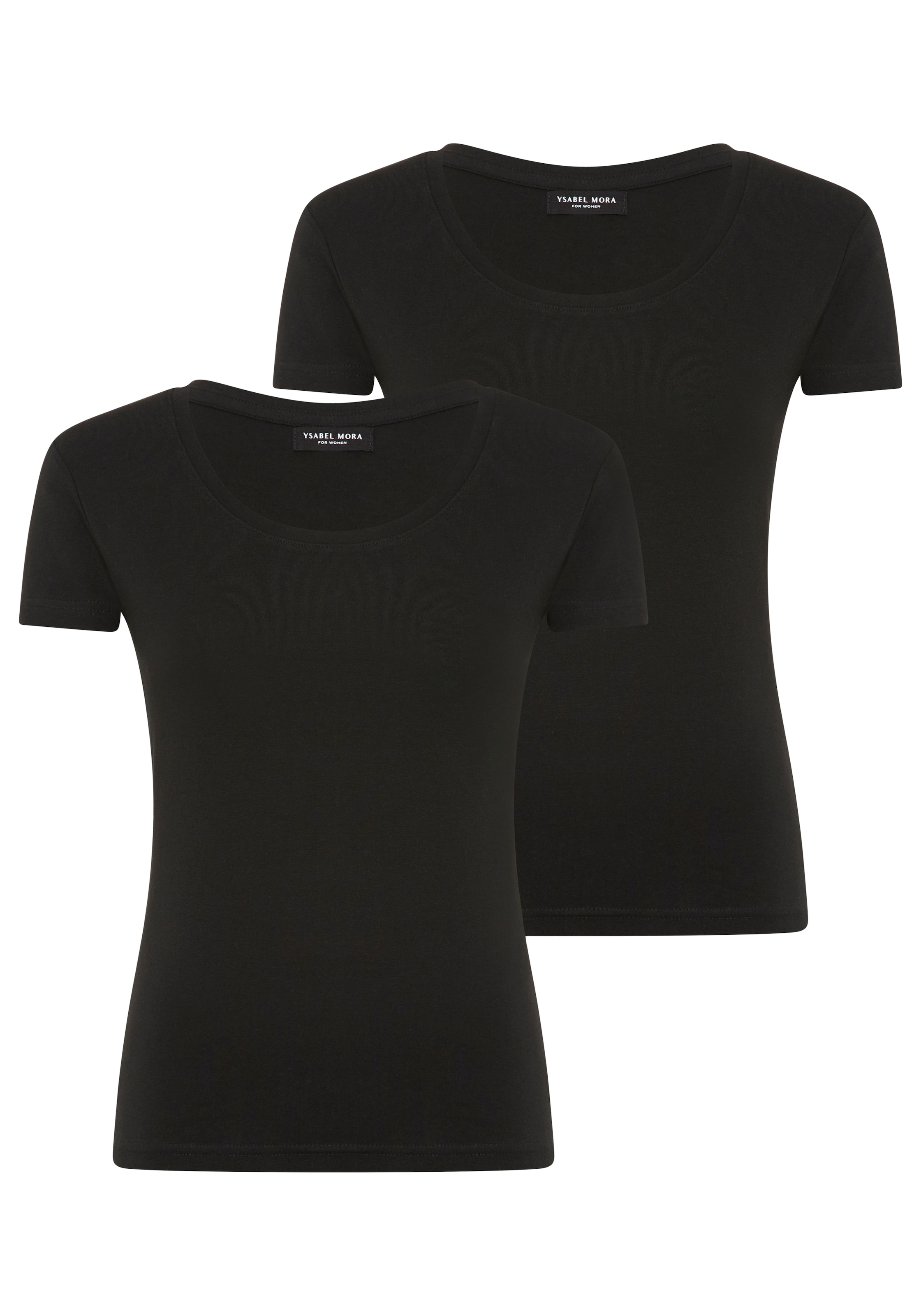 Image of YSABEL MORA Kurzarmshirt mit Rundhals, elastisch, Baumwollmix, weich, Basic