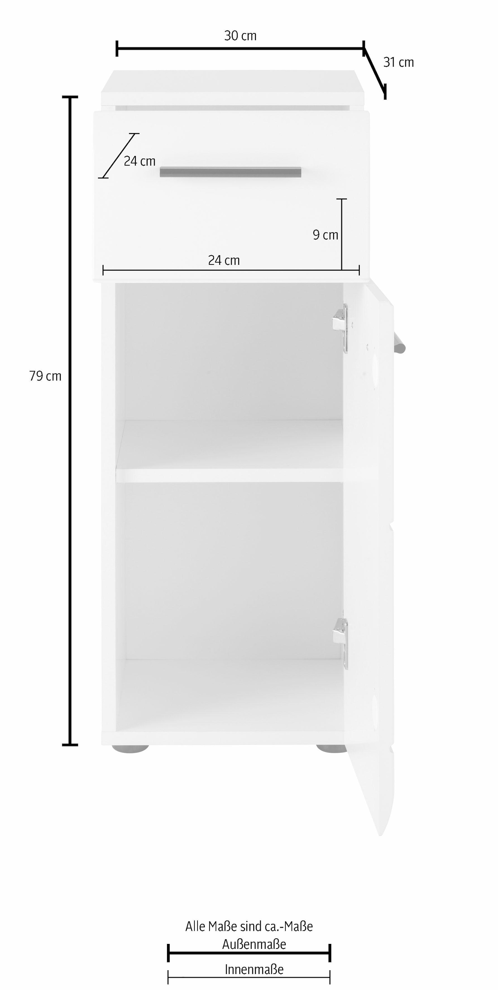 INOSIGN Unterschrank »Sovana«, Höhe 79 cm, mit Fronten in Hochglanz- oder Holzoptik, mit Schubkasten