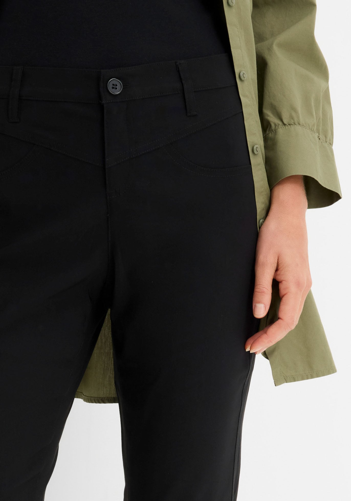 bonprix Stretch-Hose  aus Viskose, mit Bootcut-Design, Regular Fit, mit Gürtelschlaufen