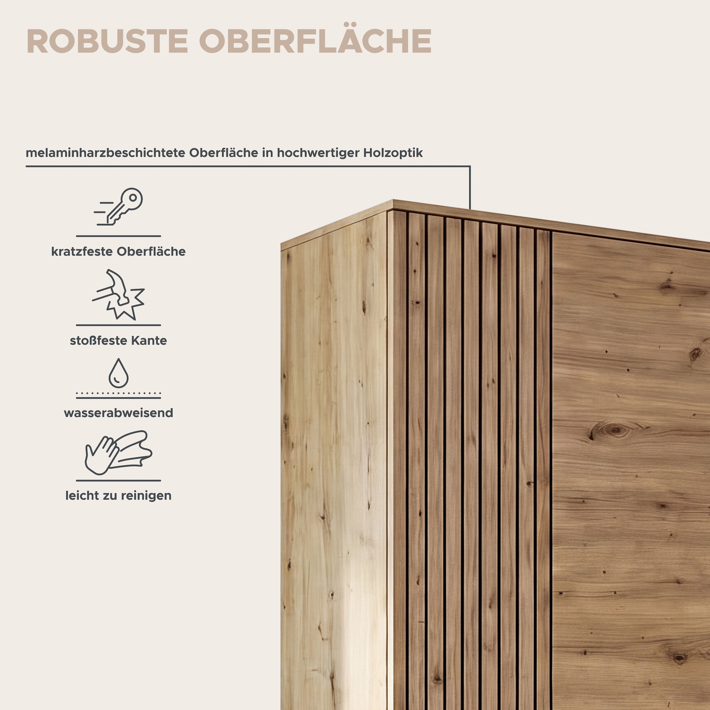 GOODproduct Armoire vestiaire »FJELL, Breite 65cm, 2 Türen, 4 Einlegeböden, 6 Fächer, 1 Kleiderstange« armoire, placard, armoire d'entrée, armoire de couloir, armoire polyvalente