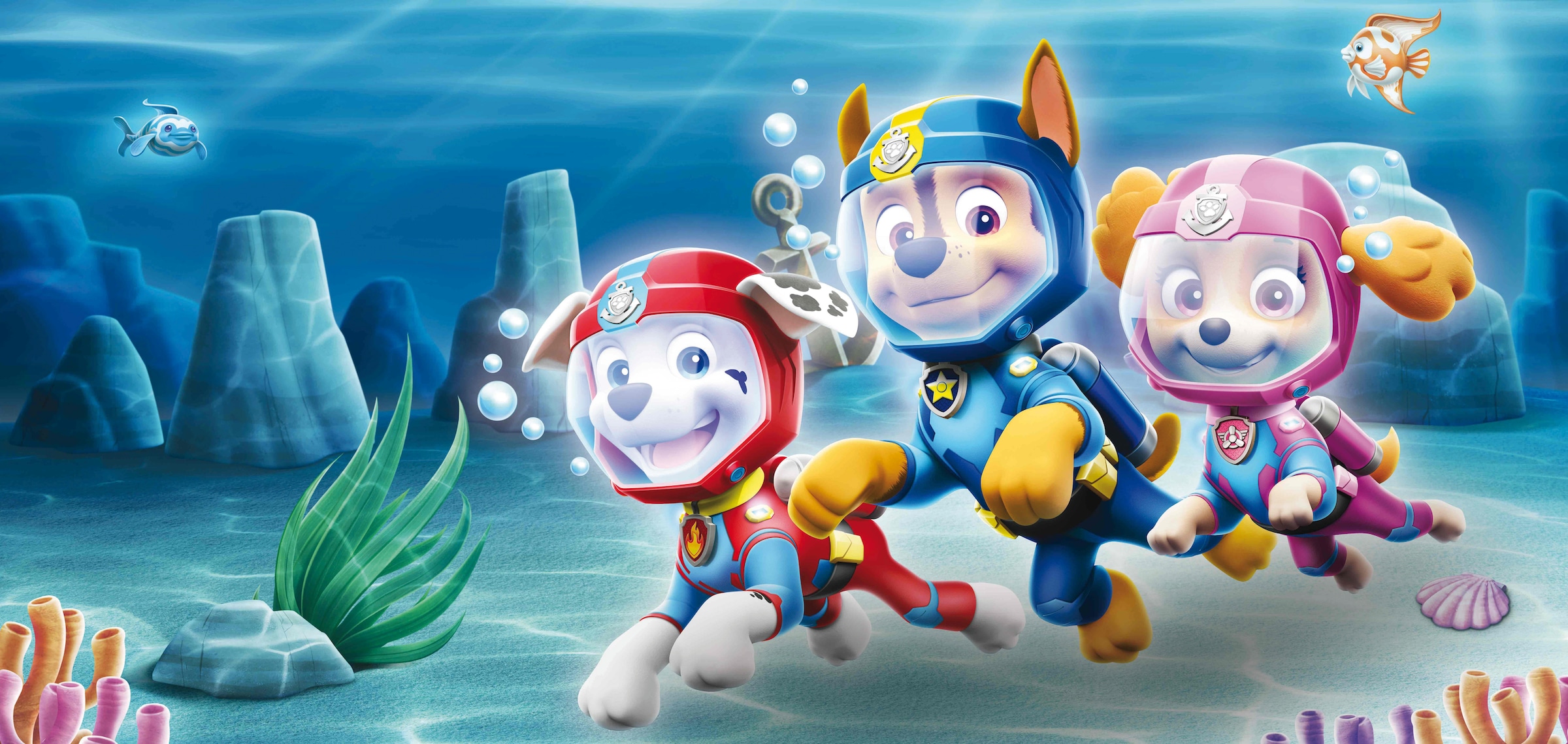 Image of Bönninghoff Leinwandbild "Wandbild PAW PATROL – SEA 33x70 cm – Leinwandbild Keilrahmen Deko" Hunde Paw Patrol Unterwasserwelt 1 Stk. tlg. auf Keilrahmen gespannt