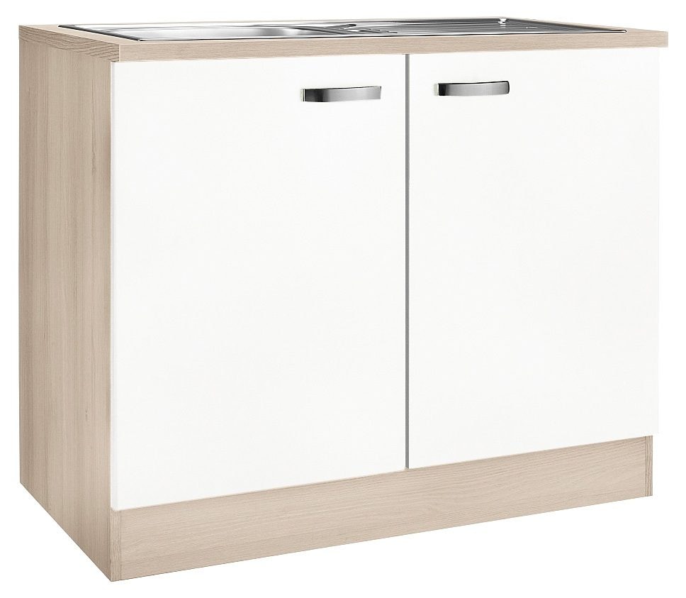 OPTIFIT Spülenschrank »Faro«, mit Metallgriffen, Breite 100 cm