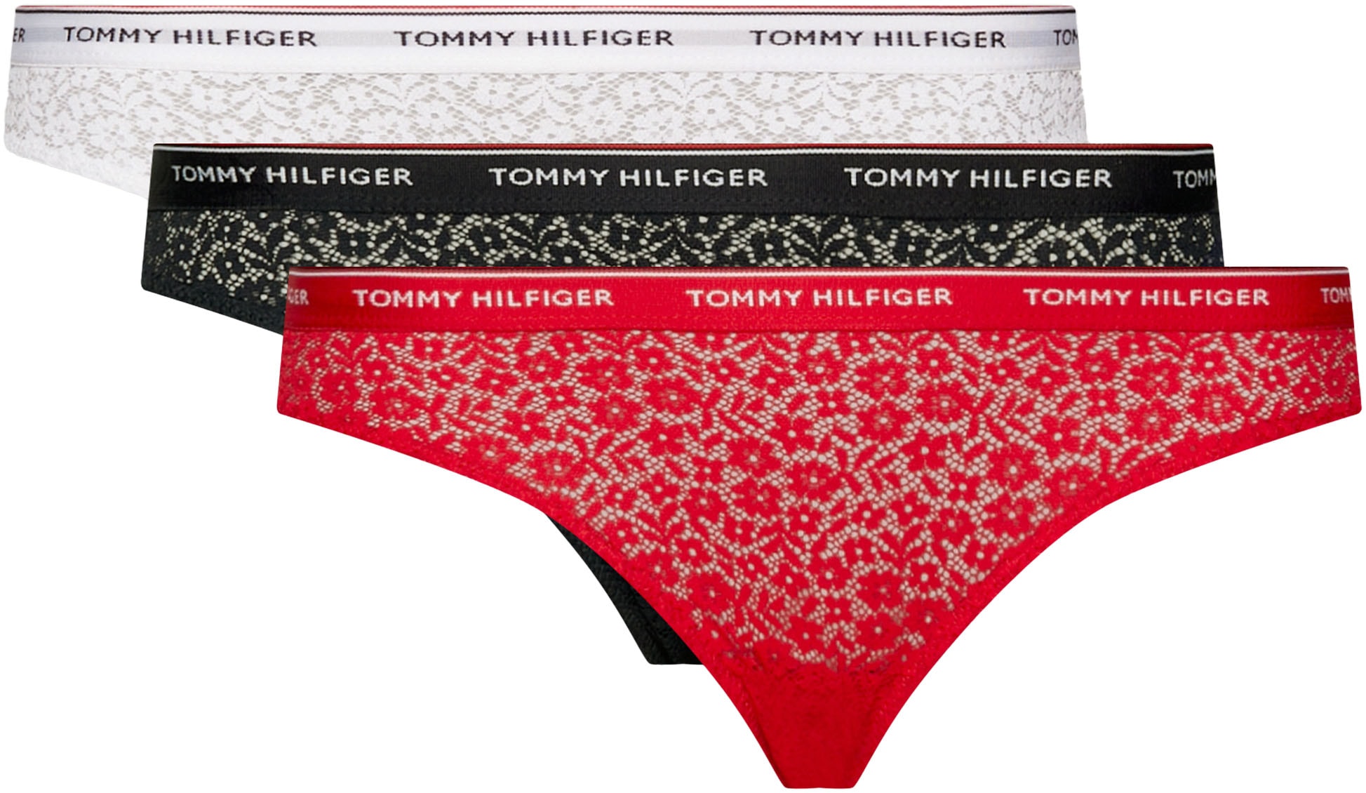 Bikinislip »3 PACK BIKINI LACE (EXT SIZES)«, (Packung, 3er-Pack), mit Tommy Hilfiger...