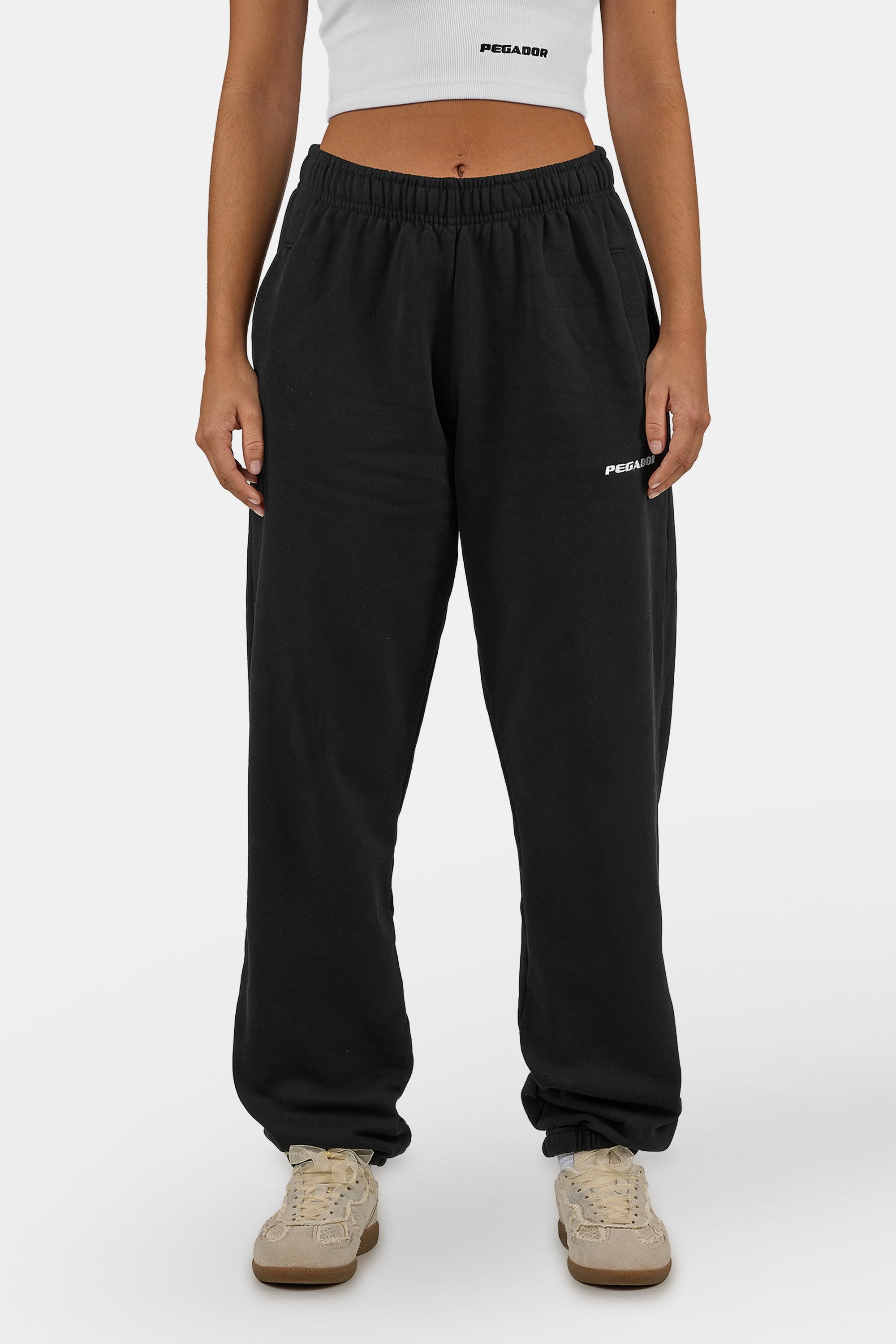 Image of PEGADOR Sweathose "Villa High Waisted Sweat Pants" Baumwollmischung, regular fit