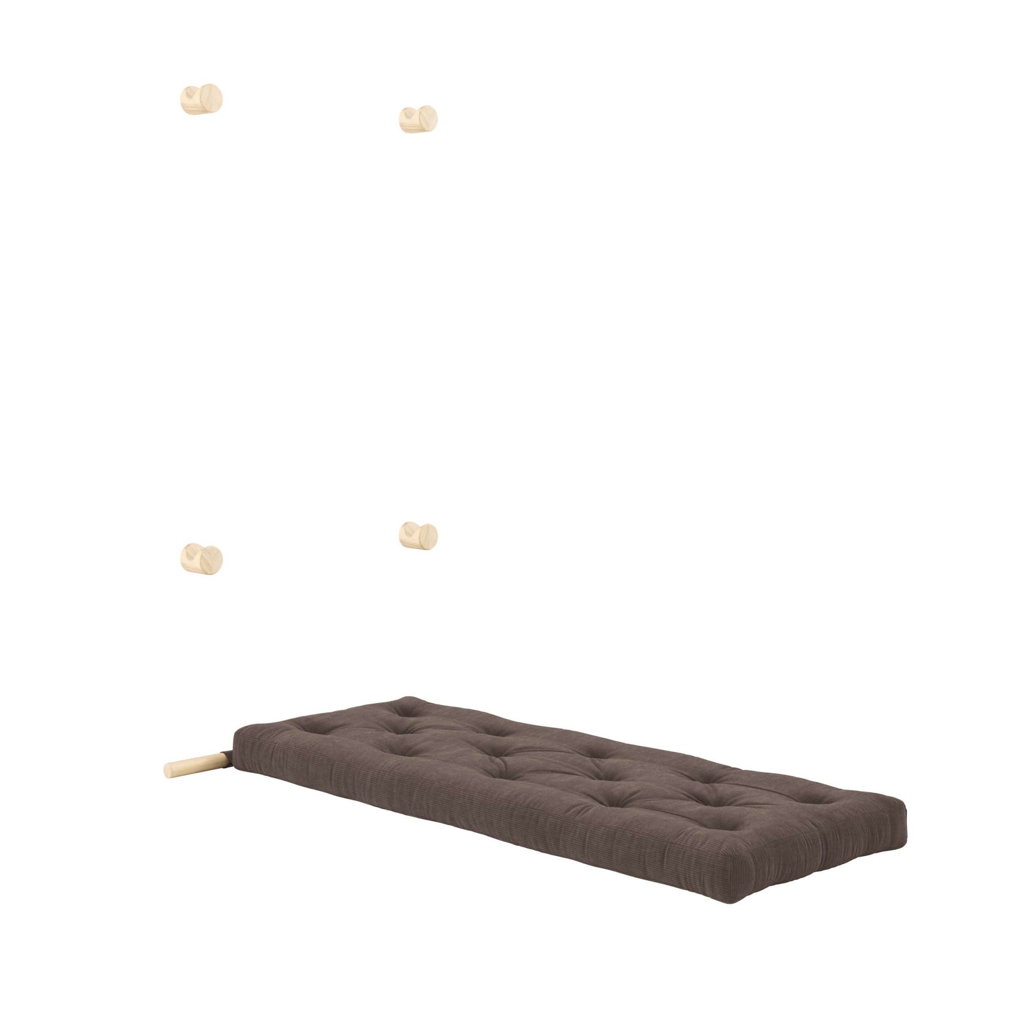 Karup Design Schlafsofa »Hooked Schlafsessel, Sitz- und Schlafplatz, Wandmontiert, platzsparend«, Futonmatratze inkl. Halterungsset aus FSC®-zertifiziertem Massivholz