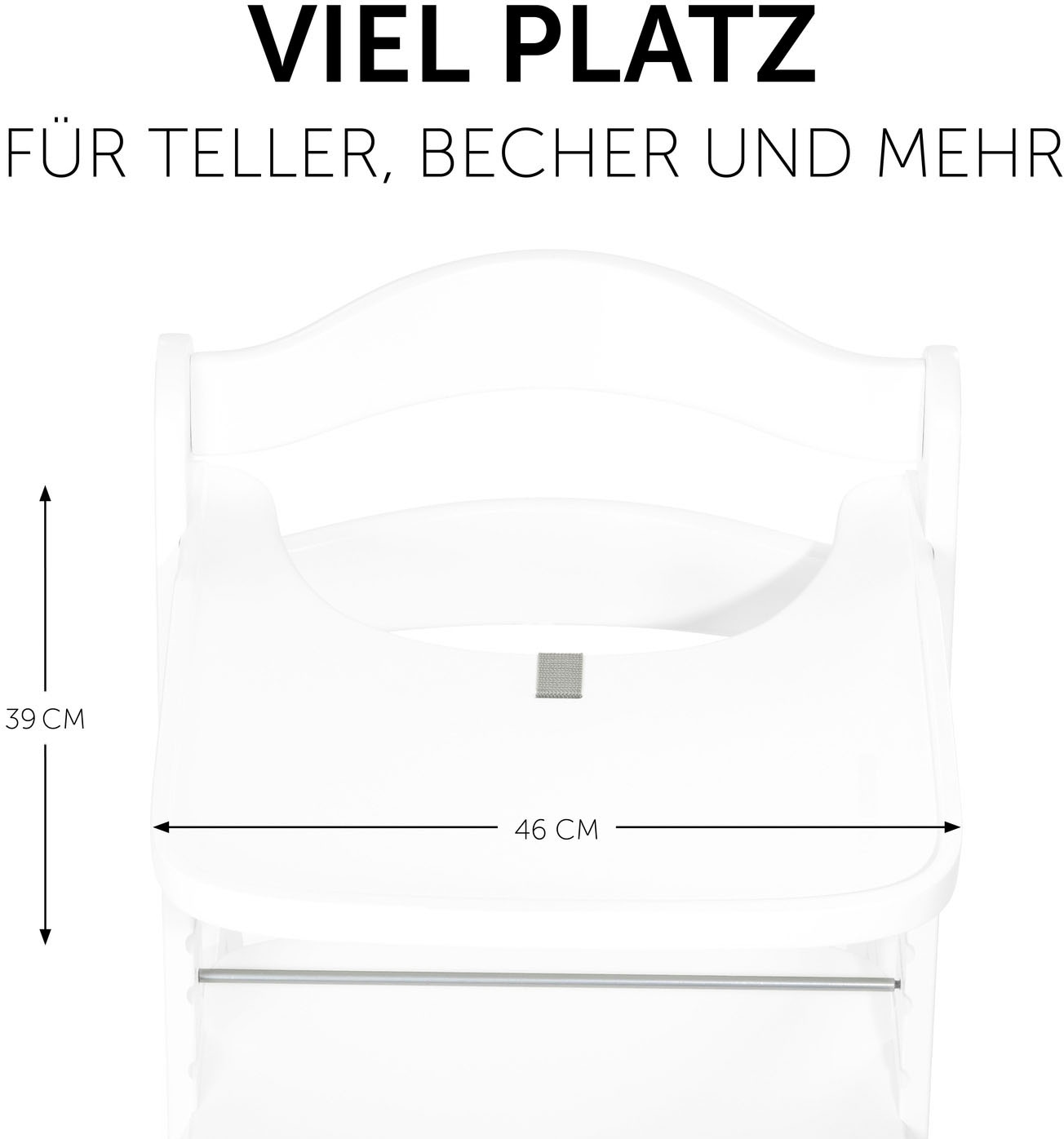 Hauck Plateau de chaise haute »Alpha Wooden Tray Essbrett, white« für Hochstühle Alpha+ und Alpha+ Select