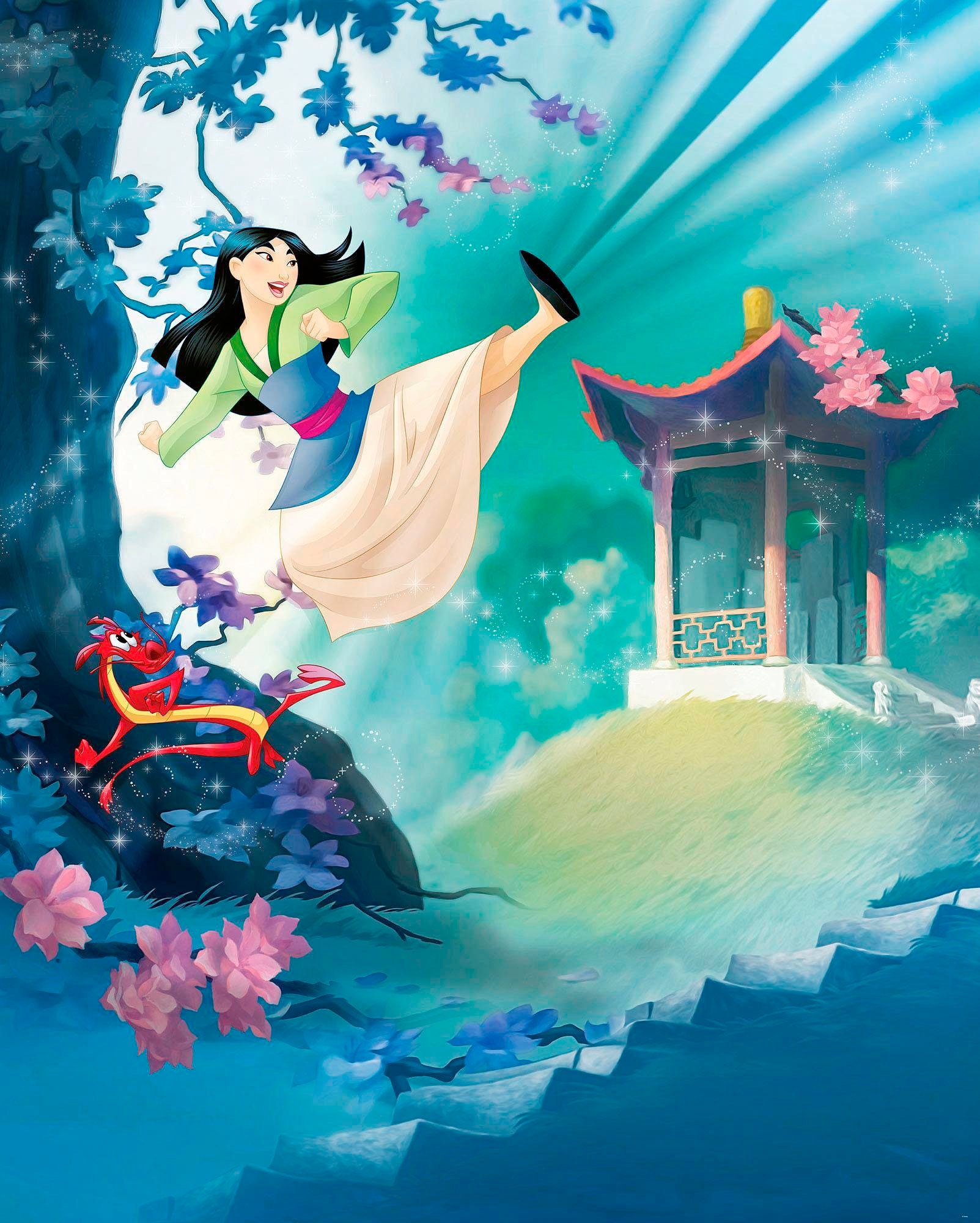 Image of Komar Vliestapete "Digitaldruck Vlies - Mulan - Grösse 200 x 250 cm" bedruckt glatt Wohnzimmer, Schlafzimmer