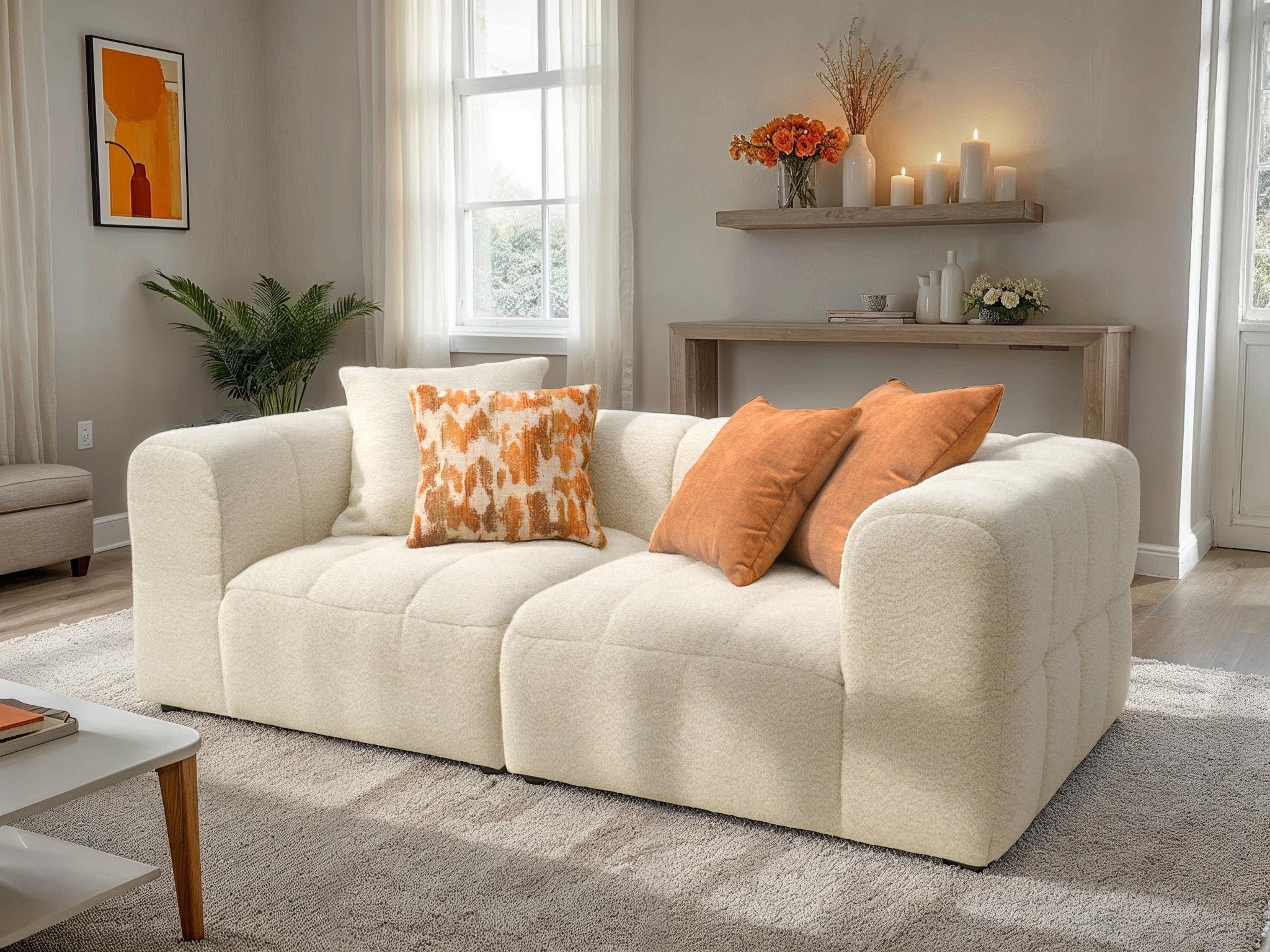 DOMO collection Big-Sofa »Ghent Megasofa in 2 Breiten, modern, bequem, Breite 220 oder 250cm« Mit Taschenfederkern und Kassettensteppung