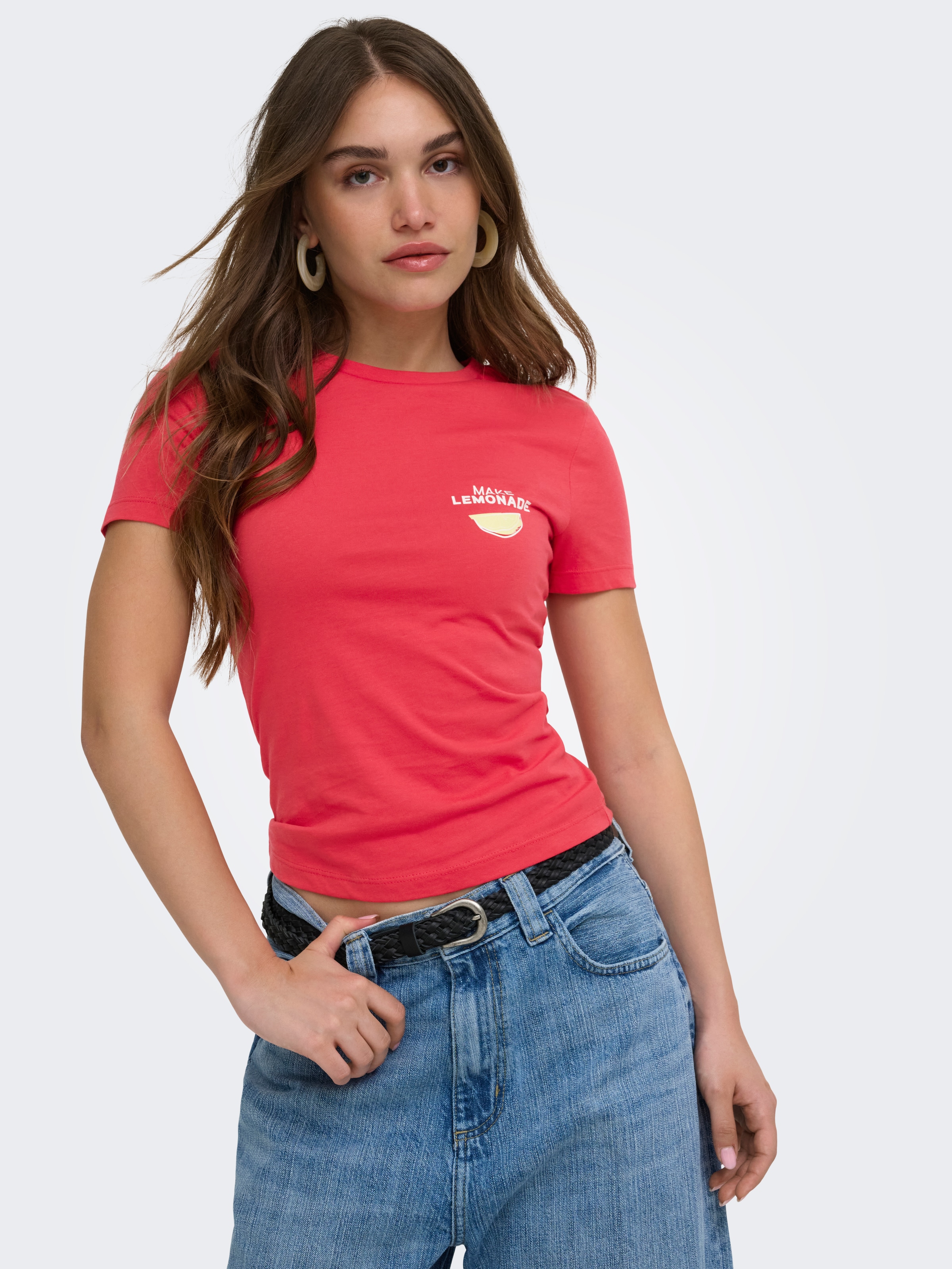 ONLY T-Shirt »ONLVIVVI S/S TEE BOX JRS« Baumwolle, Rundhals