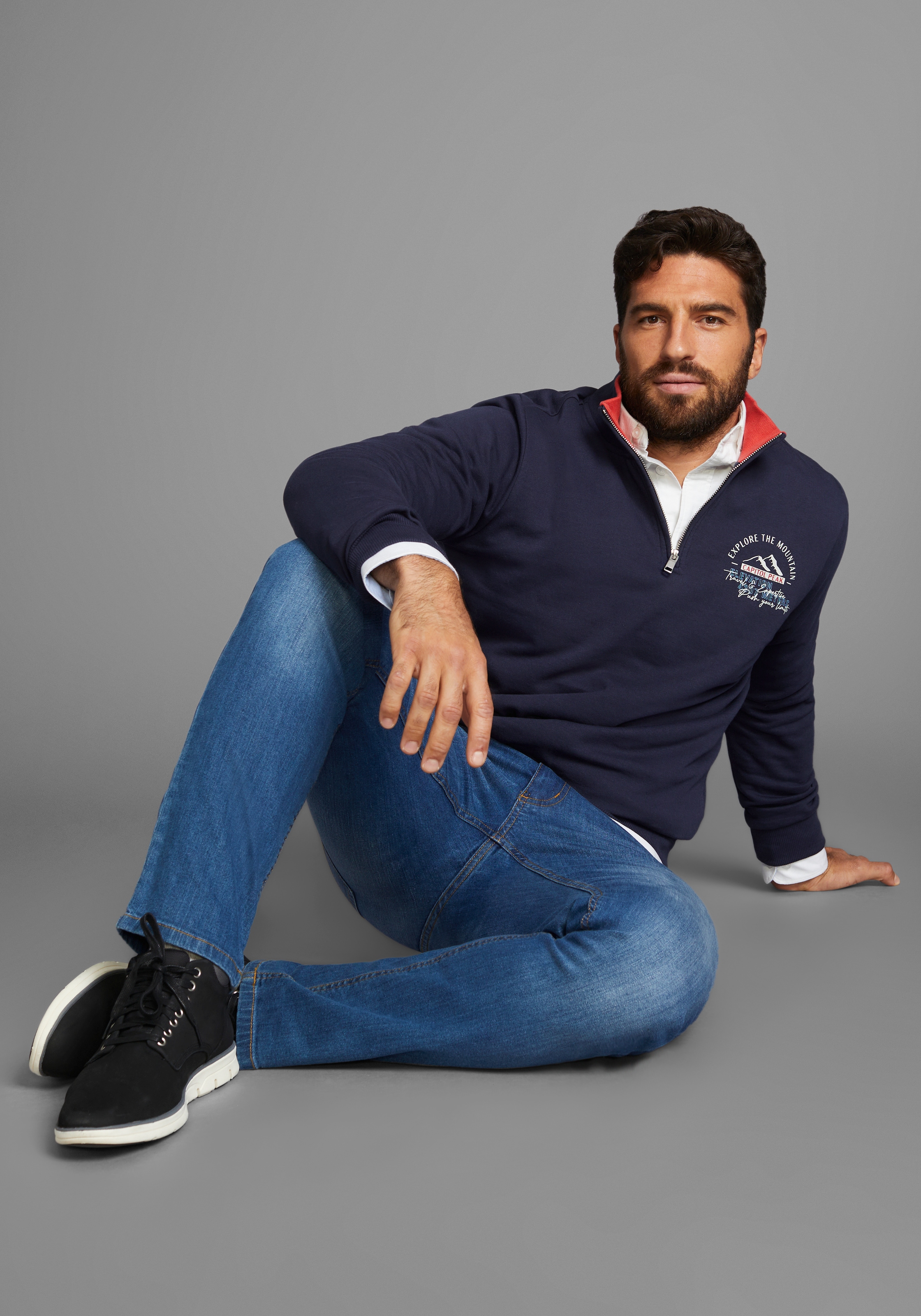 Man's World Sweatshirt, mit Kontrastkragen - NEUE KOLLEKTION