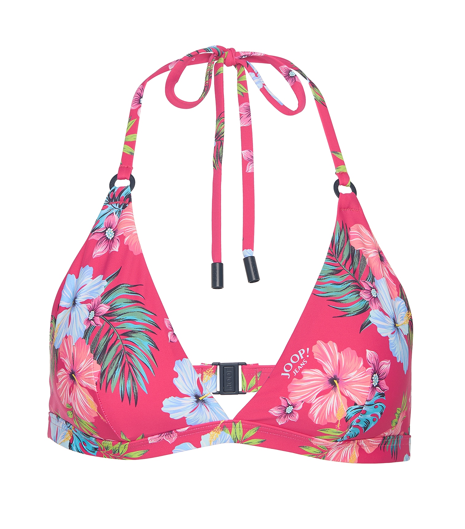 JOOP! Jeans Triangel-Bikini-Top »JEANS!
HIBISCUS« Floraler Print, Logo-Details, wattierte Cups