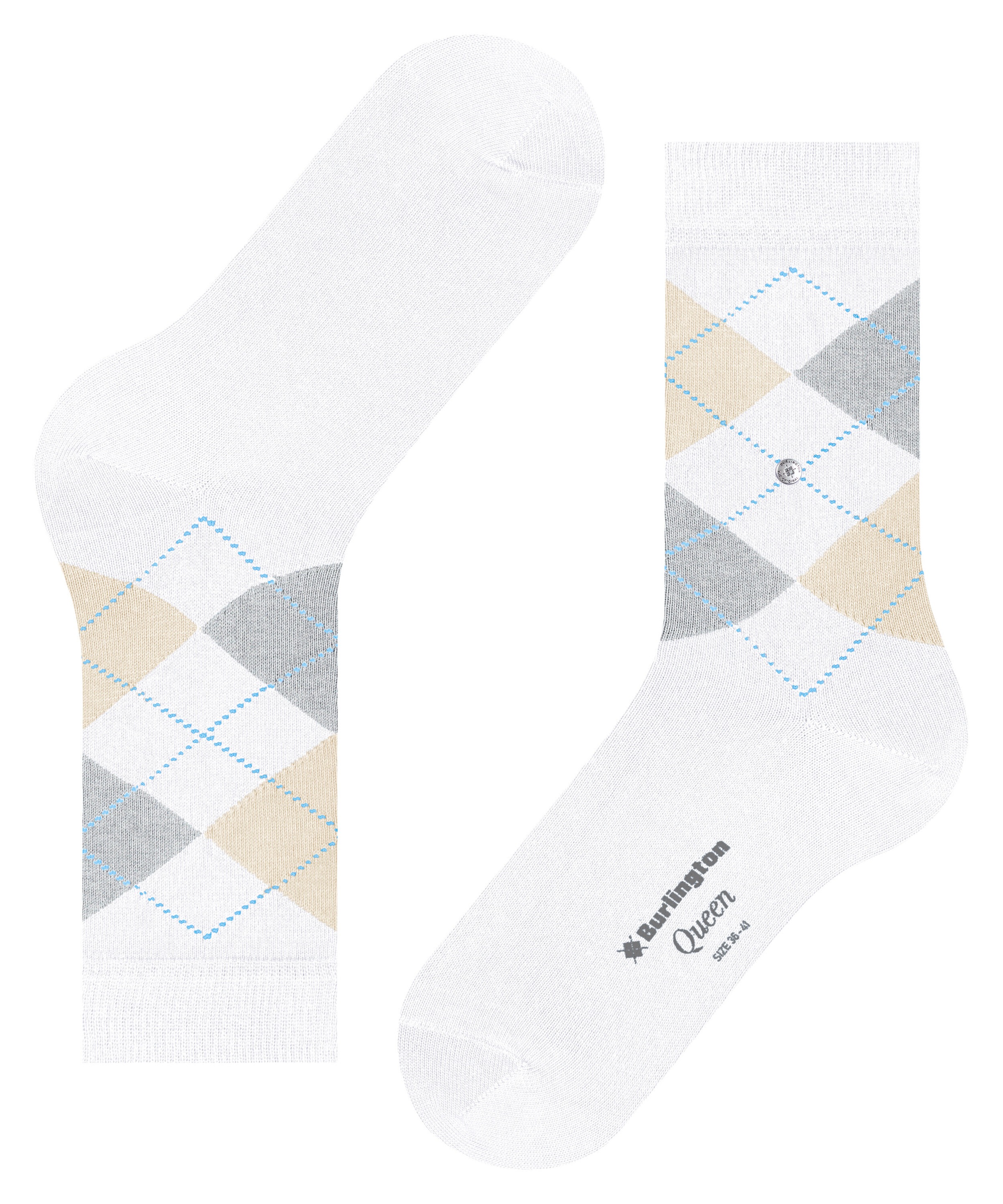 Burlington Chaussettes »Queen« taille unique 36-41, motif argyle, coton peigné