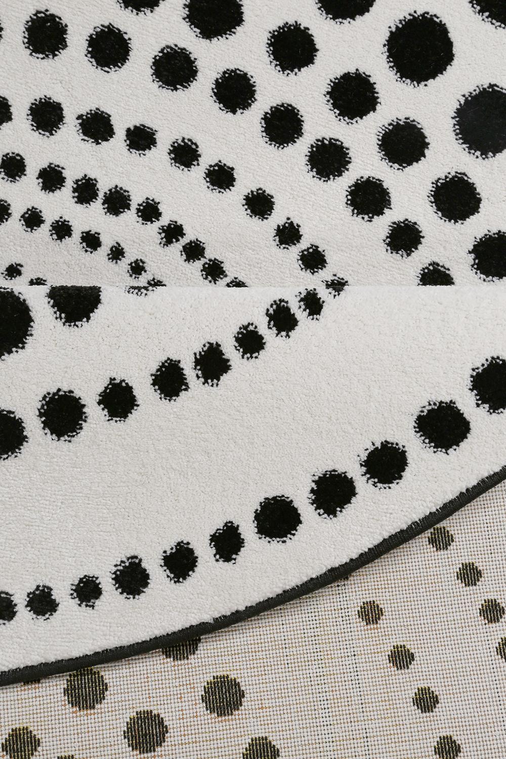 Esprit Teppich »Eddy ESP-3249«, rund, 13 mm Höhe, geometrisch, Kreise, schwarz weiss, Wohnzimmer, Kinderzimmer