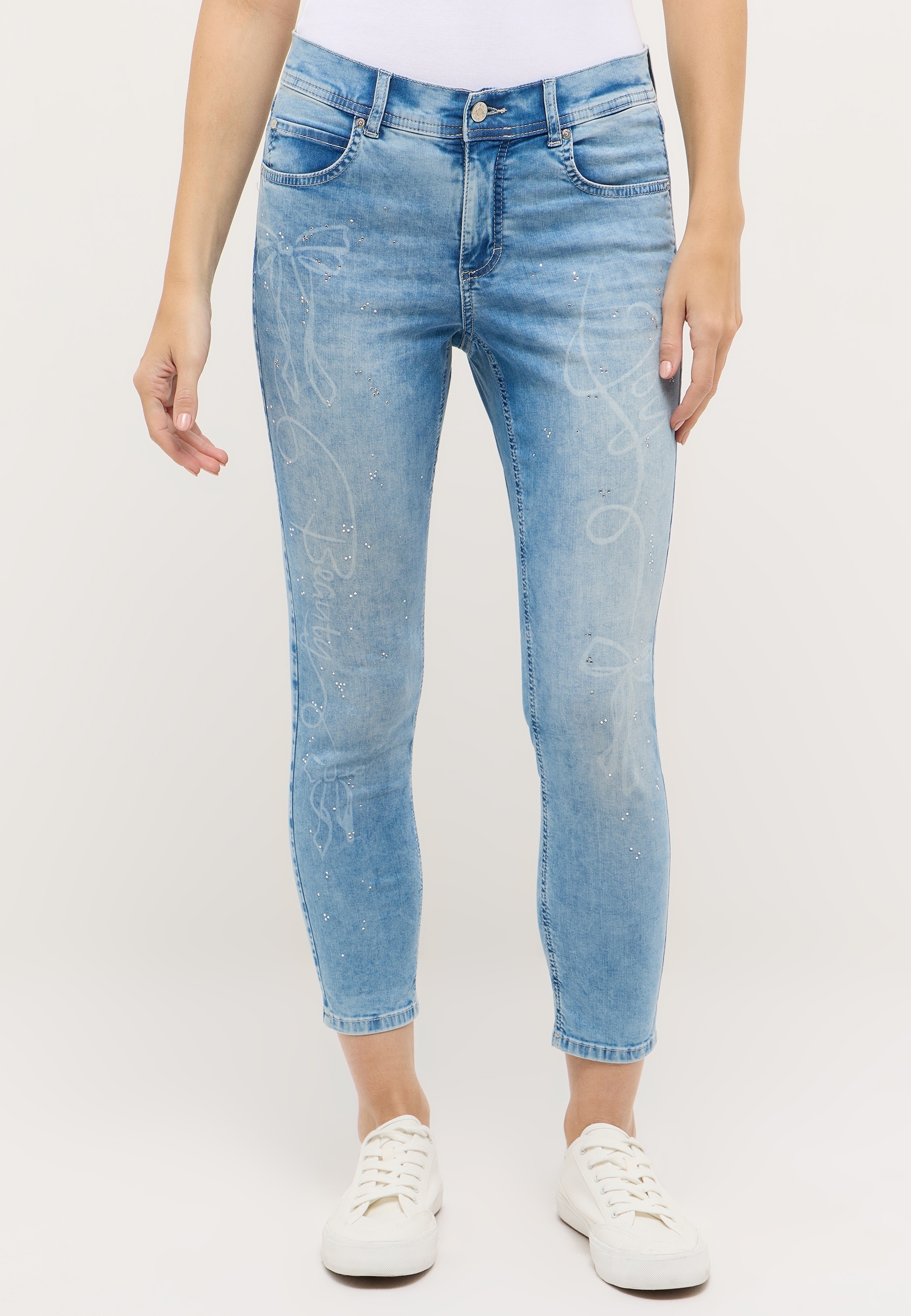 Image of ANGELS 7/8-Jeans "Ornella Beauty" mit verspielten Details, Slim Fit