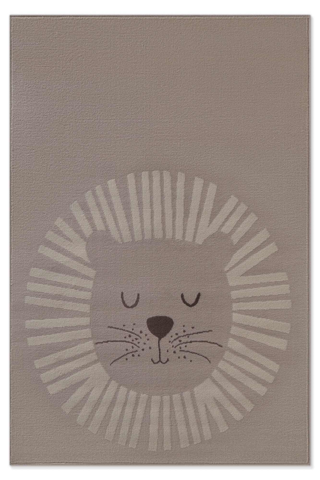 THE RUGS Adventures Happy Lion Rug & Runner Kids Polypropylene Short Pile Rug in Brown | Size: 160cm x 235cm
