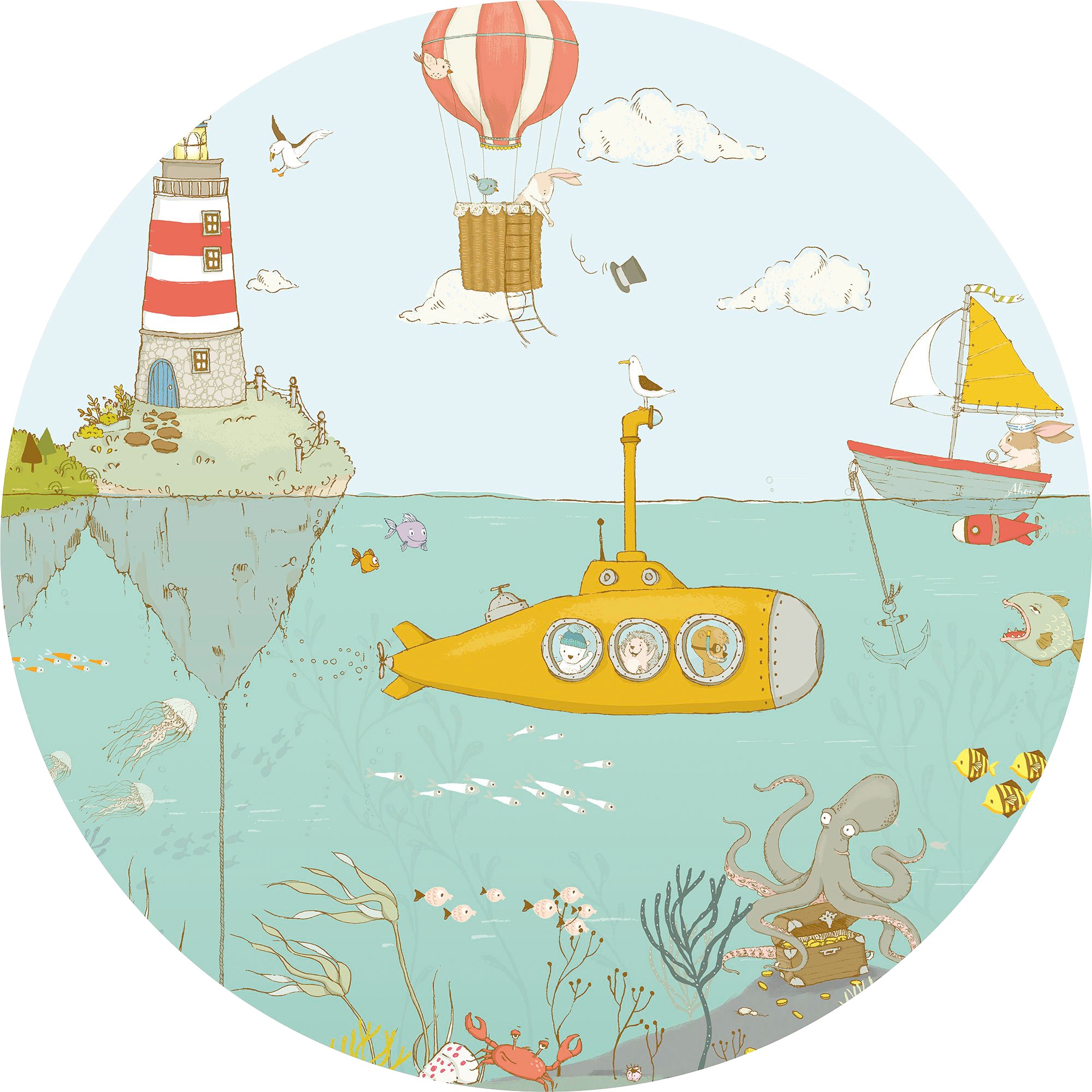 Image of Komar Fototapete »Underwater«, Comic-botanisch, 125 x 125 cm bei Ackermann Versand Schweiz